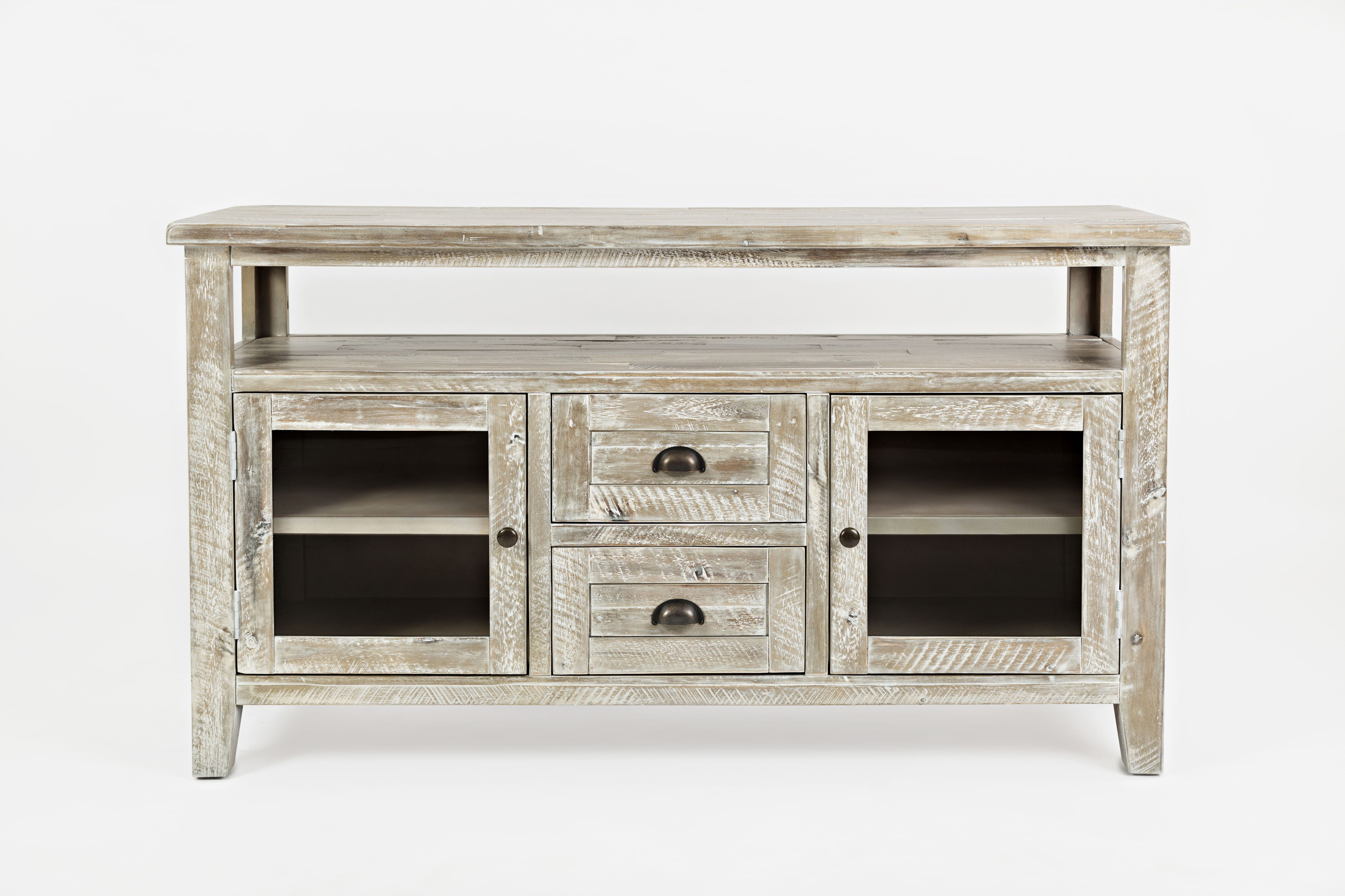 Jofran Artisan's Craft Rustic Farmhouse Distressed Acacia Storage Console