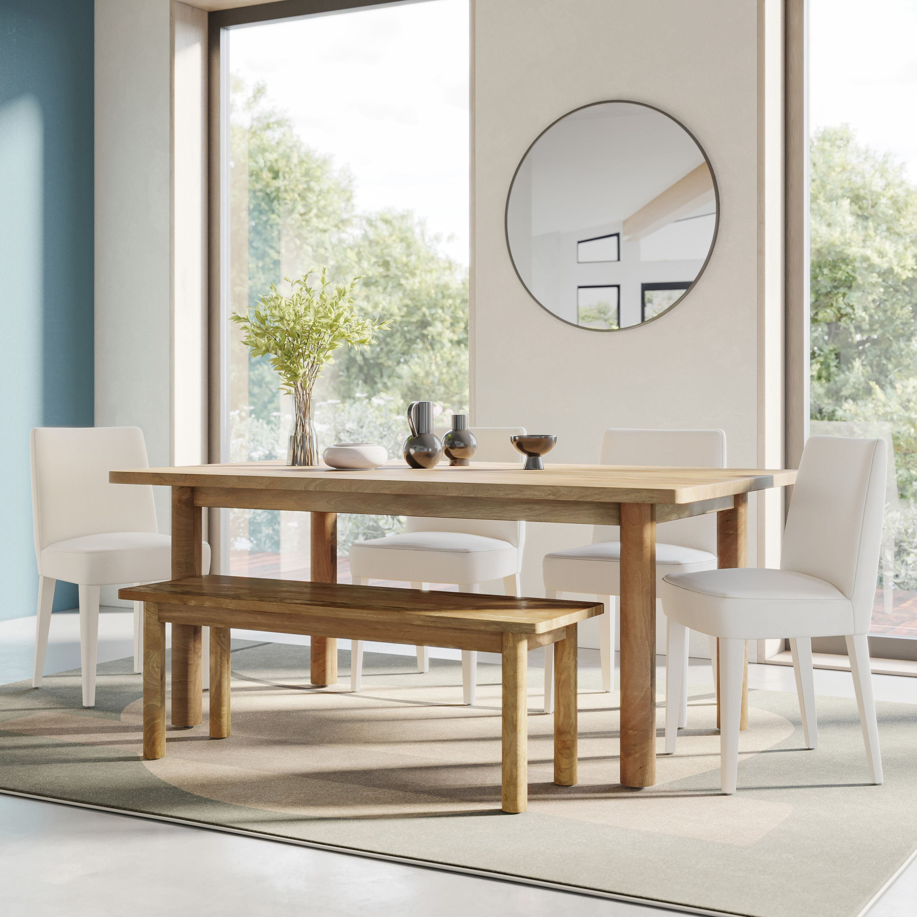 Jofran Bodhi 50" Rustic Solid Wood Dining Bench