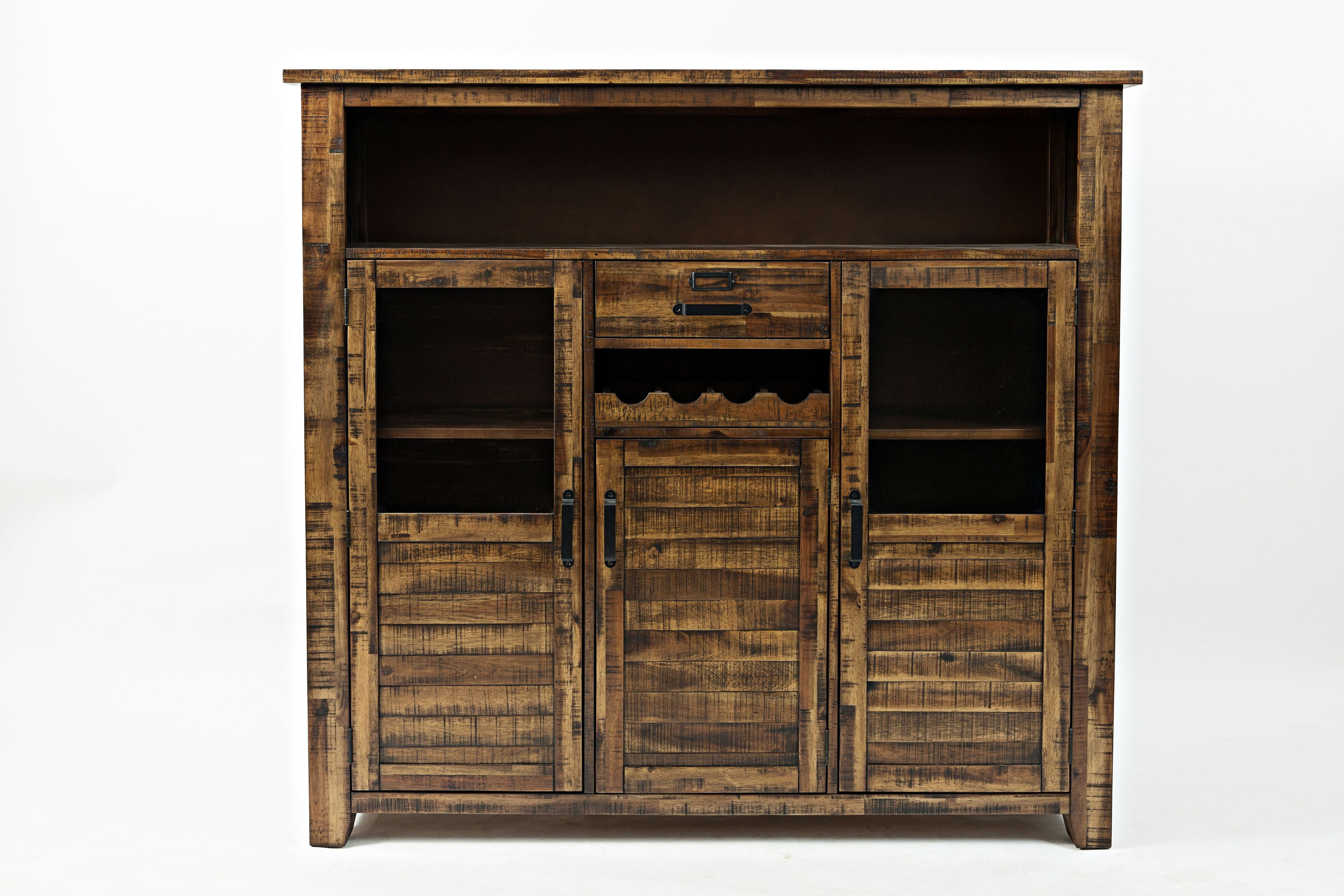 Jofran Cannon Valley Distressed Industrial Wine Cabinet