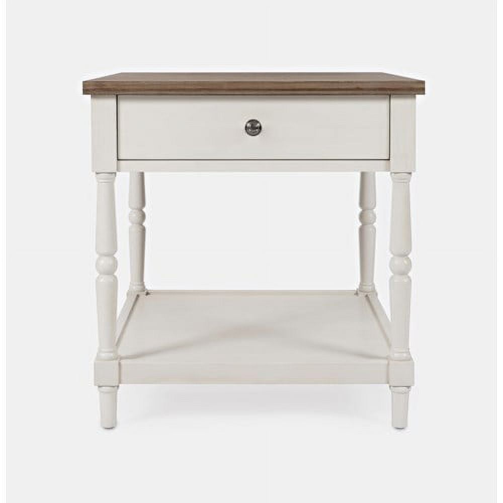 Jofran Grafton Farms Country Farmhouse End Table with Drawer