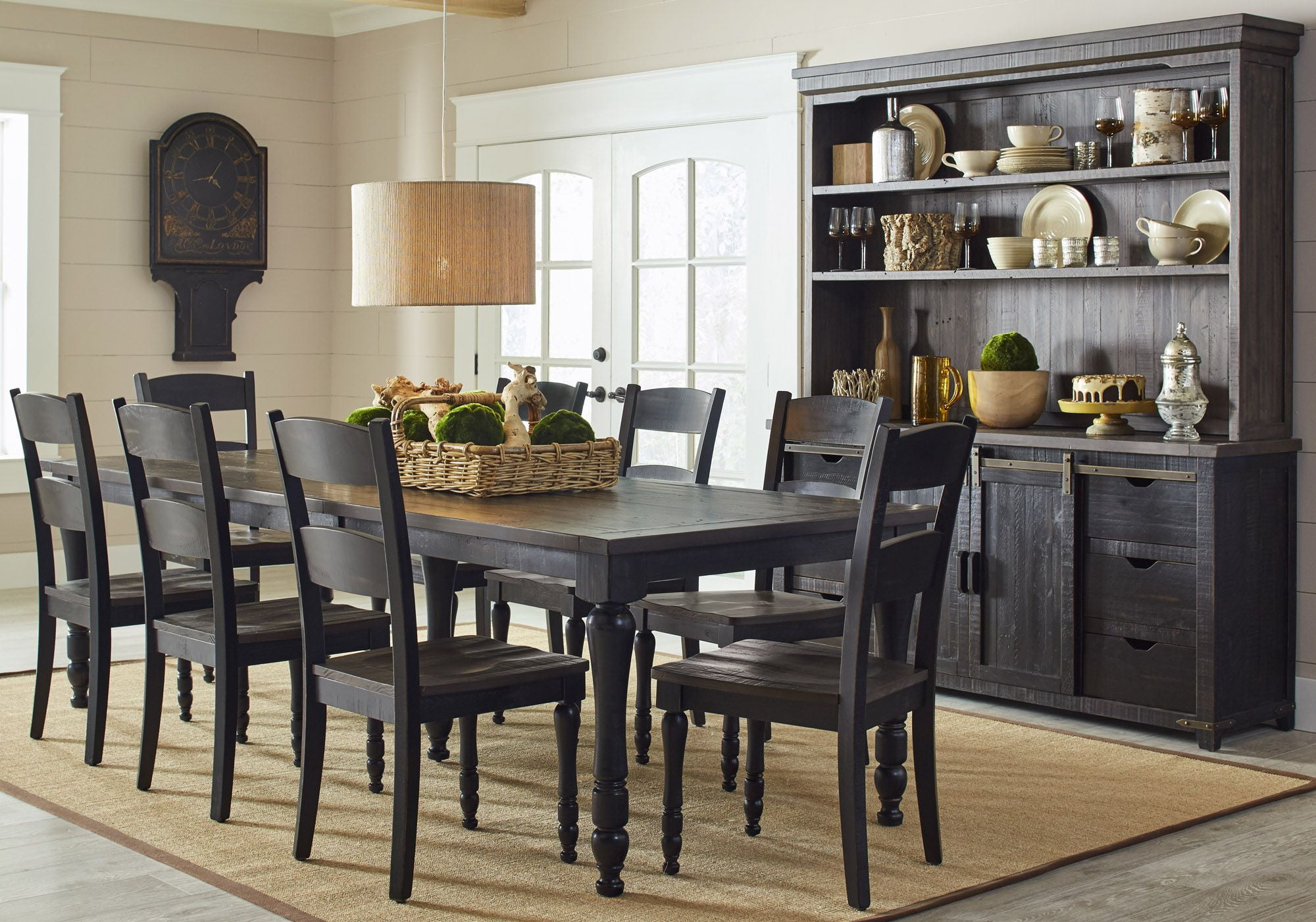 Jofran Madison County Rustic Reclaimed Pine Farmhouse Rectangle Extension Dining Table
