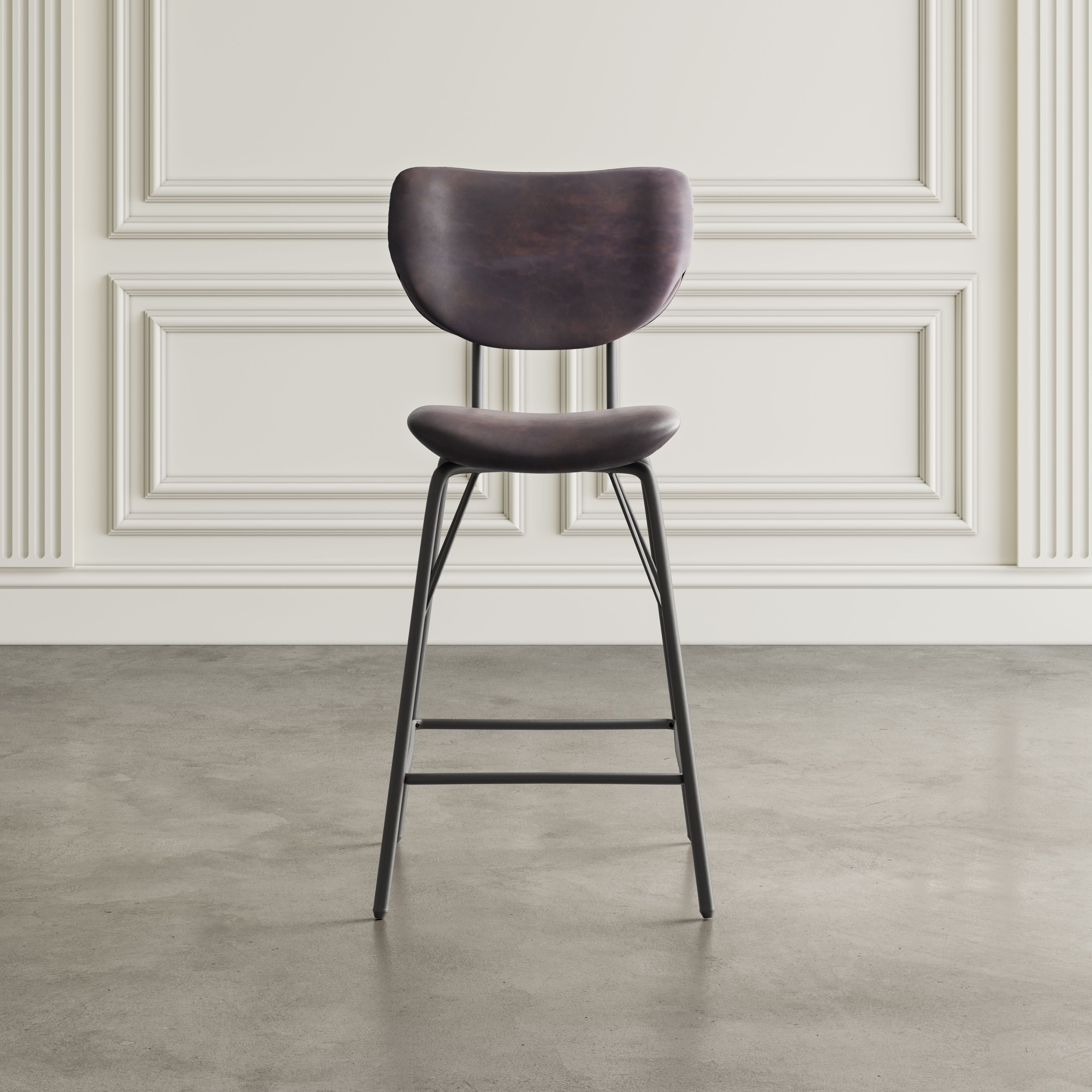 Jofran Owen Contemporary Modern Faux Leather Split-Back Upholstered Counter Height Barstool (Set of 2)