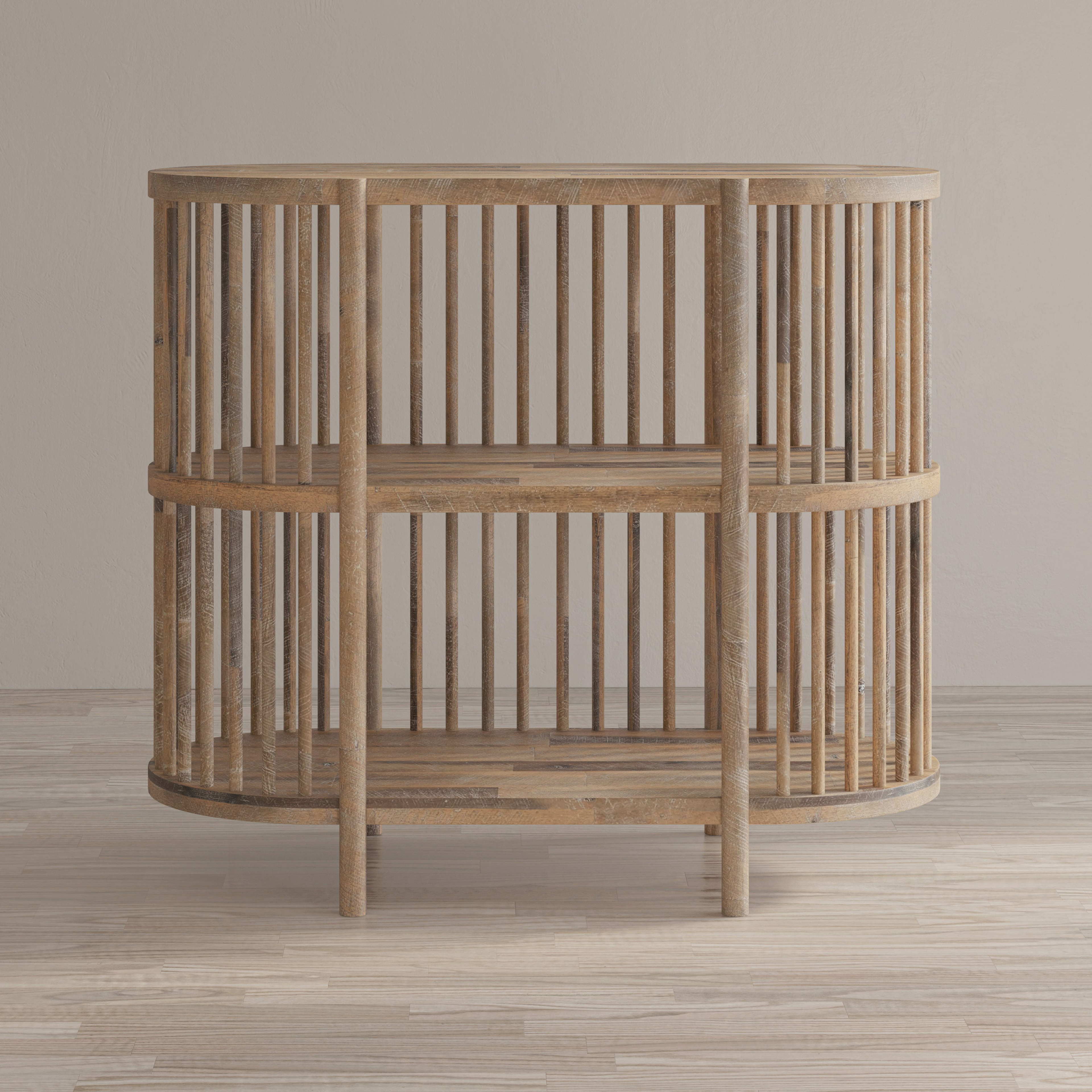 Jofran Rhapsody Mid-Century Modern 36" Open Storage Console Bookcase