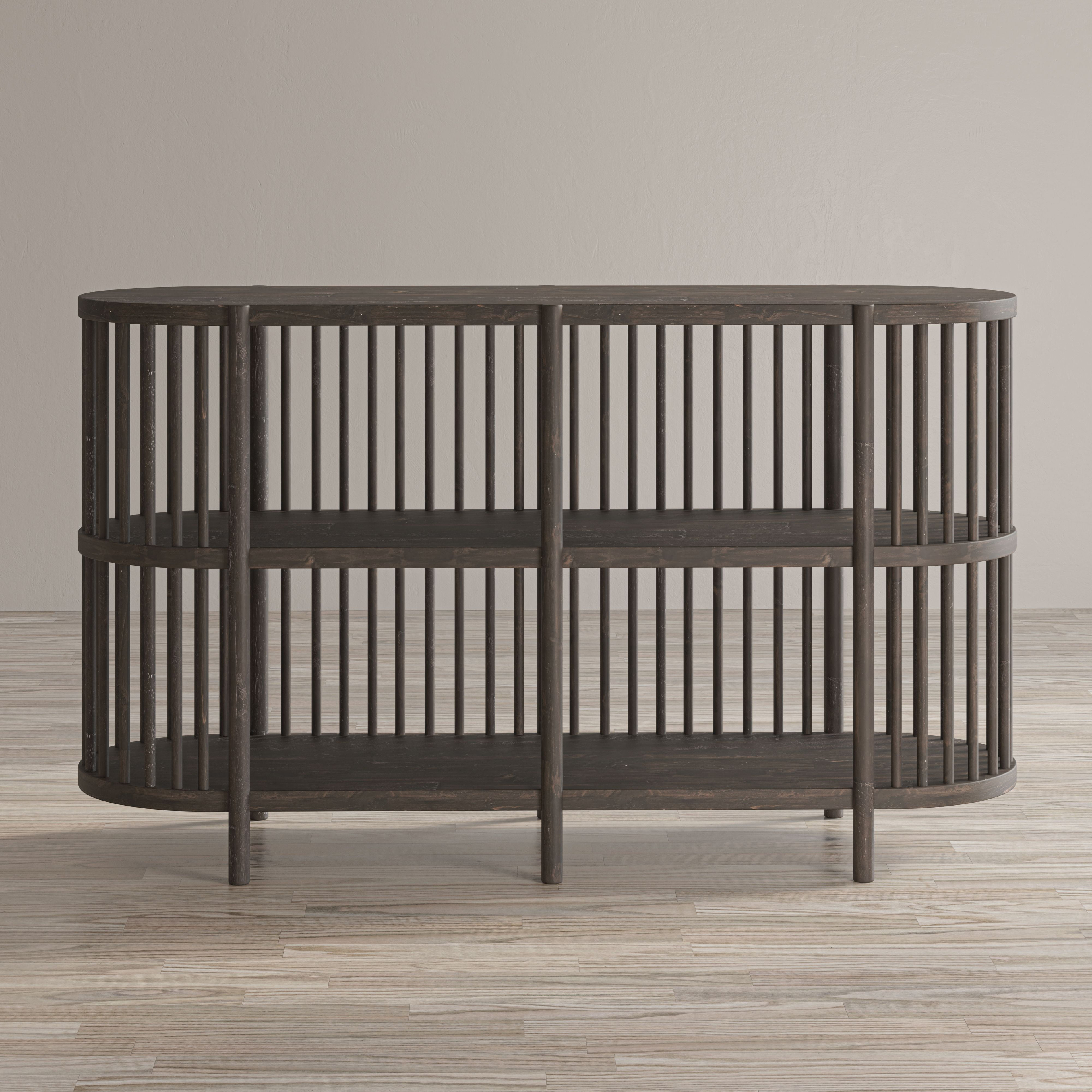 Jofran Rhapsody Mid-Century Modern 54" Open Storage Accent Cabinet