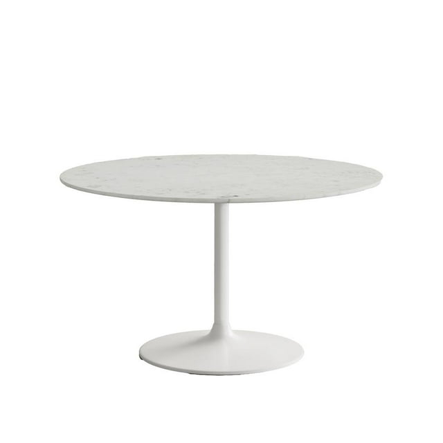 Jofran Rowan 54" Modern Luxury Pedestal Round Marble Dining Table