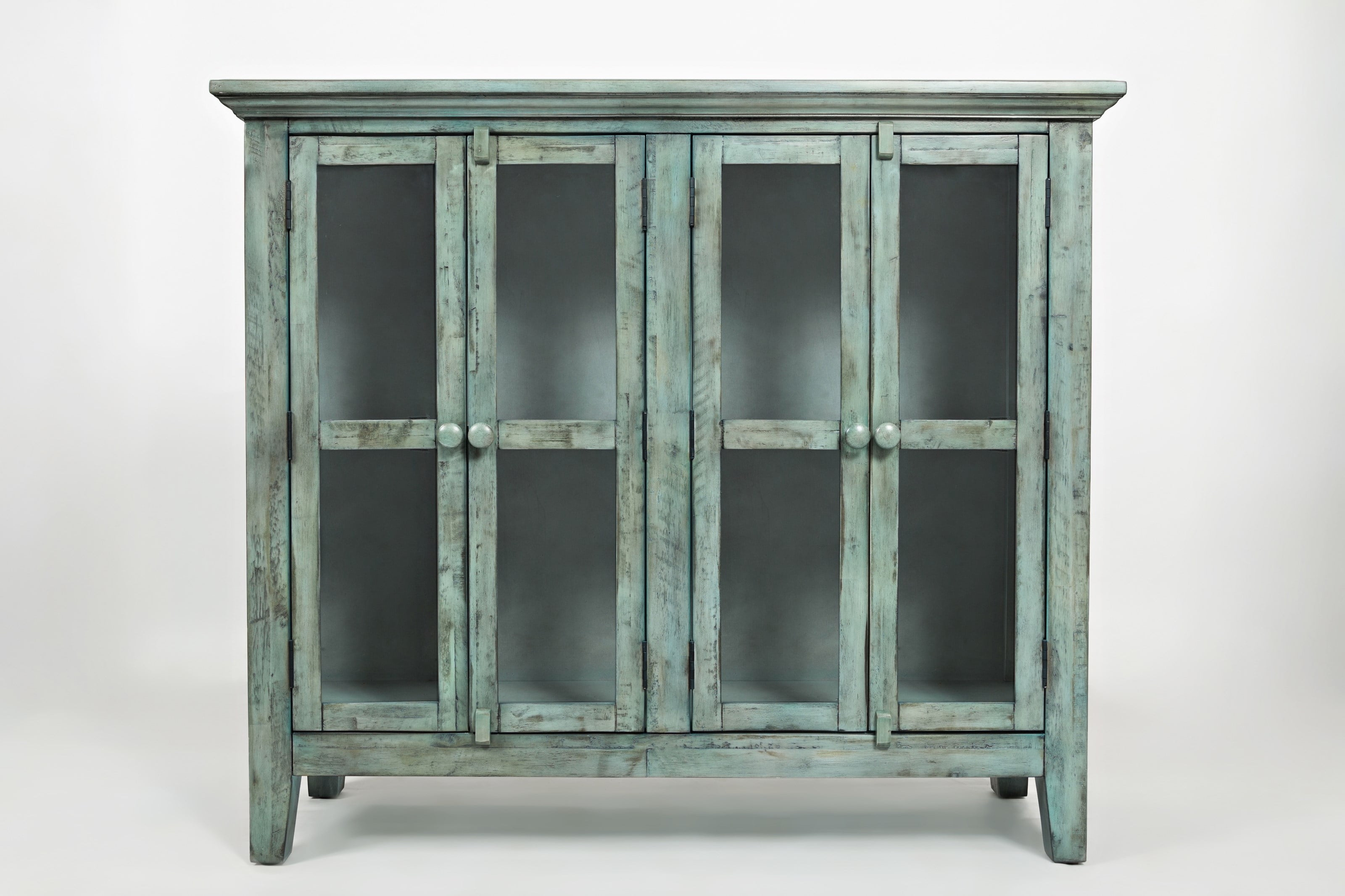 Jofran Rustic Shores 48" Coastal Distressed Acacia Four-Door Accent Cabinet