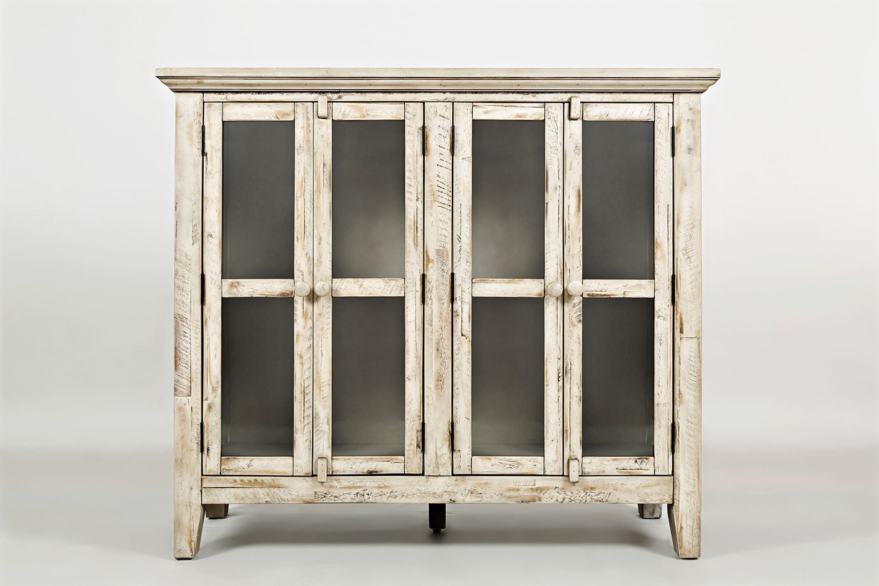 Jofran Rustic Shores 48" Coastal Distressed Acacia Four-Door Accent Cabinet