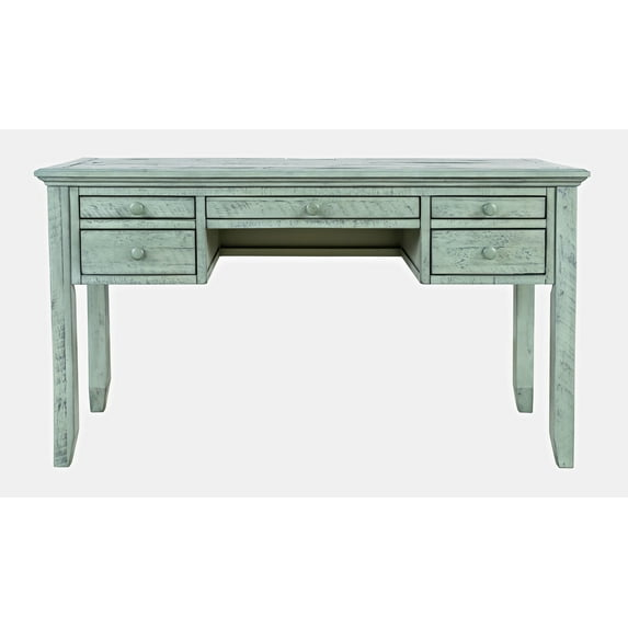 Jofran Rustic Shores Coastal Style Distressed Acacia USB Charging Desk