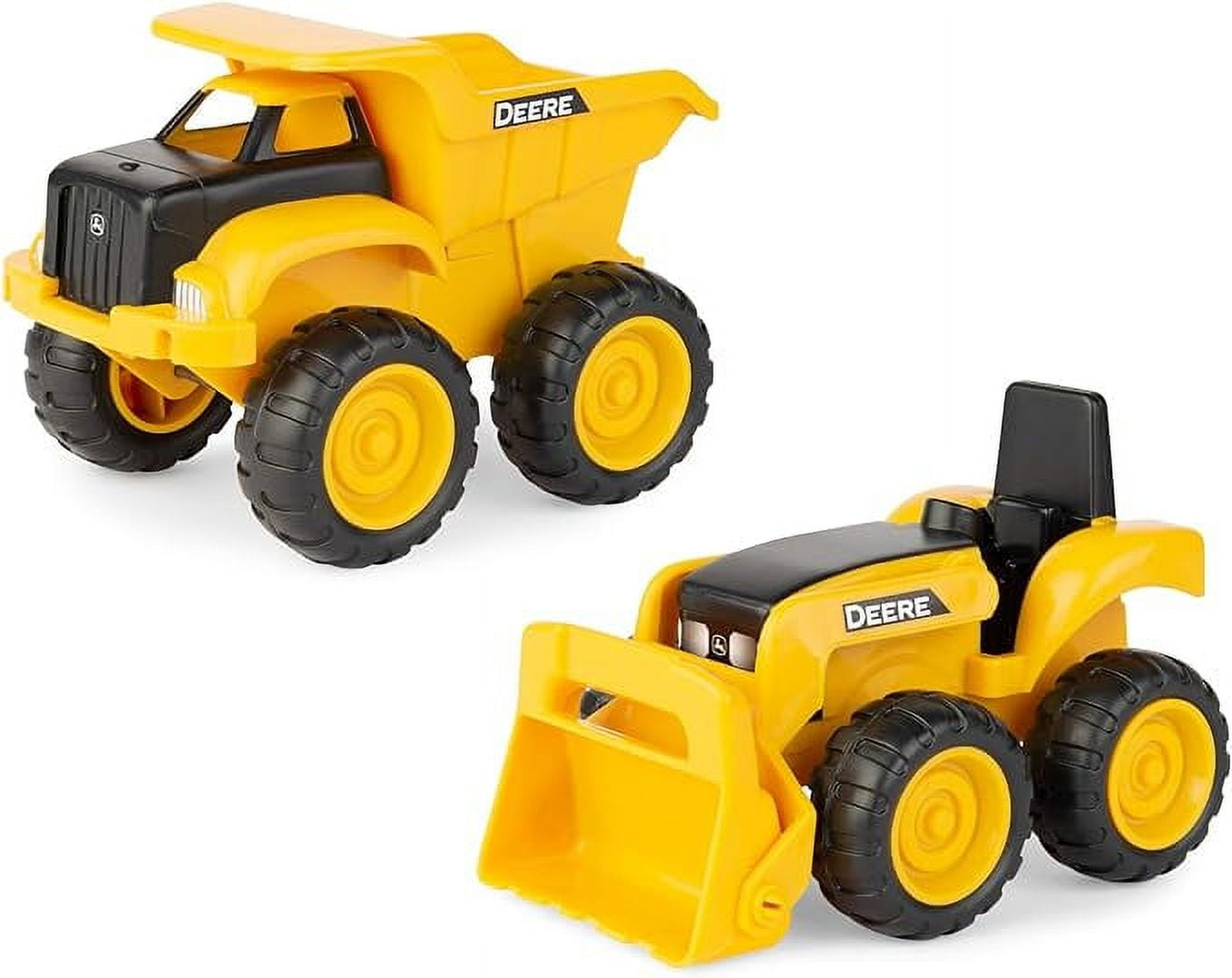 John Deere Dump Truck Toy and Toy Tractor with Loader - Sandbox Toys for Kids - Yellow - Ages 18 Months and Up - 6 Inch - 2 Count