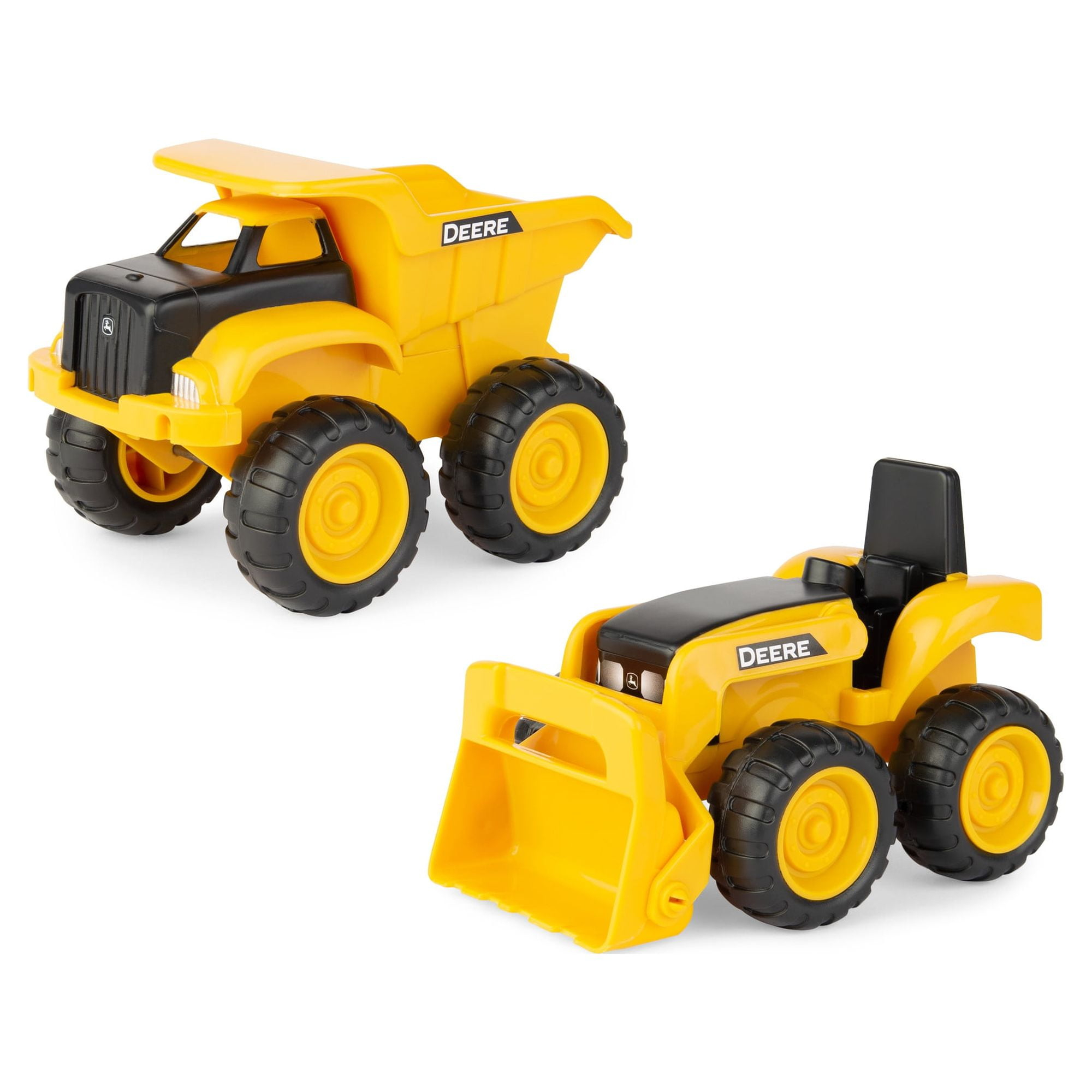 John Deere Dump Truck Toy and Toy Tractor with Loader - Sandbox Toys for Kids - Yellow - Ages 18 Months and Up - 6 Inch - 2 Count