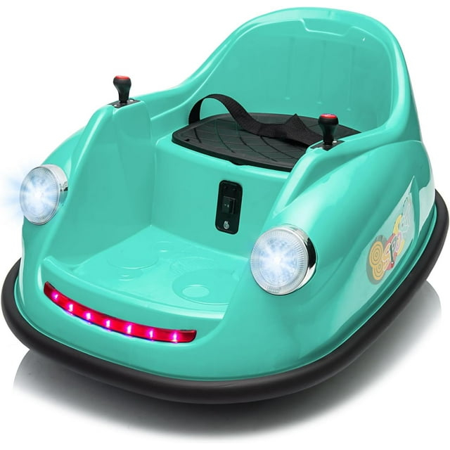 Green 12V Kids Electric Bumper Car with LED Lights