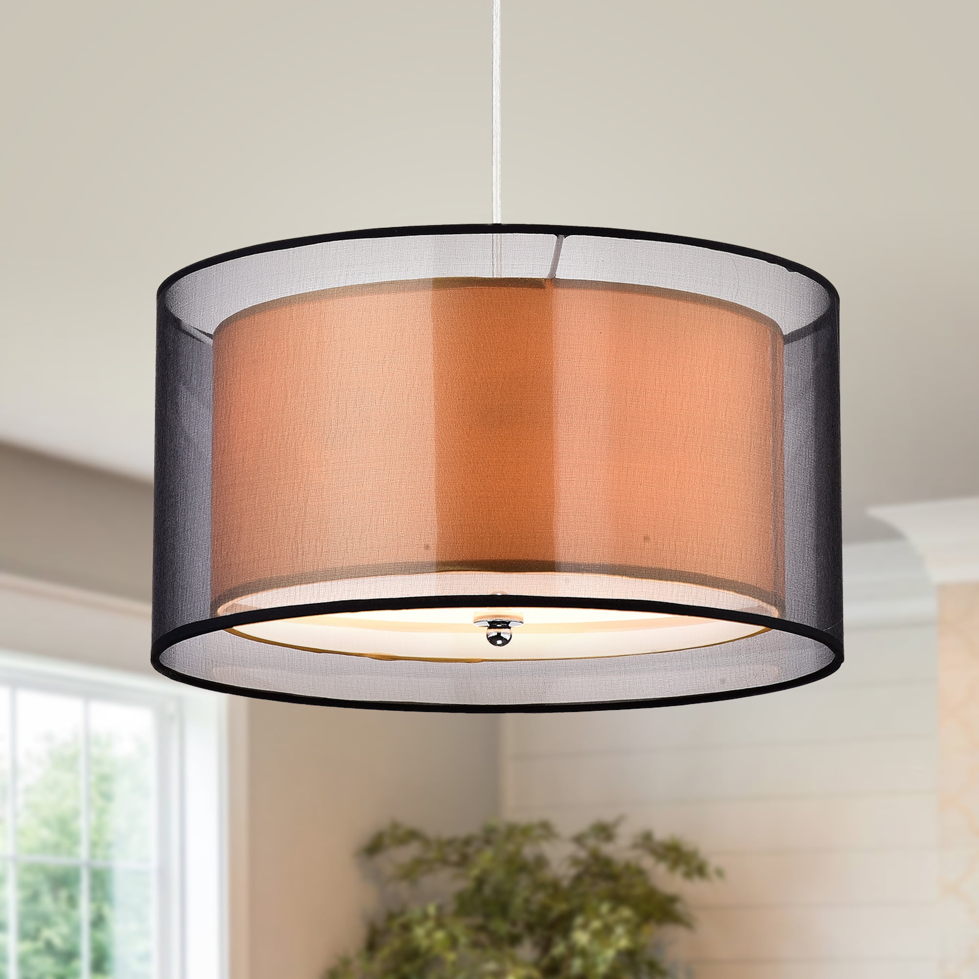 Jonah 3-light Double Drum Shade Pendant