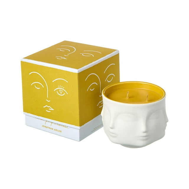 Jonathan Adler Muse Pink Grapefruit, White Grapefruit Rind, Green Vine Accords, Pink Freesia, And Passion Fruit Scented Designer Candle with Porcelain Holder