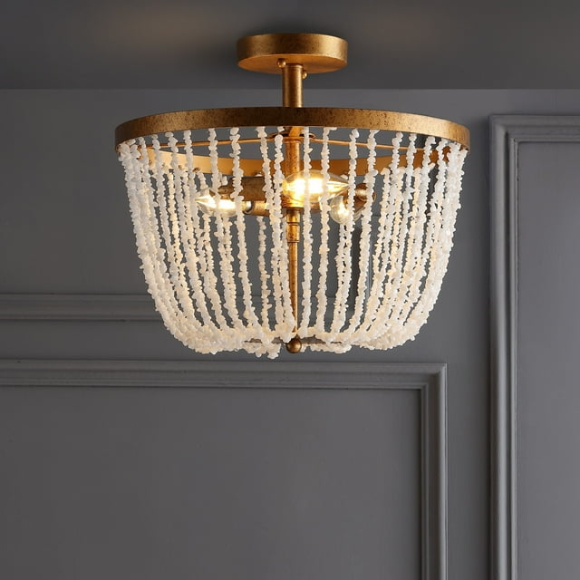 Jonathan Y Lighting Jyl9021 Georgian 3 Light 15" Wide Led Semi-Flush Bowl Ceiling Fixture