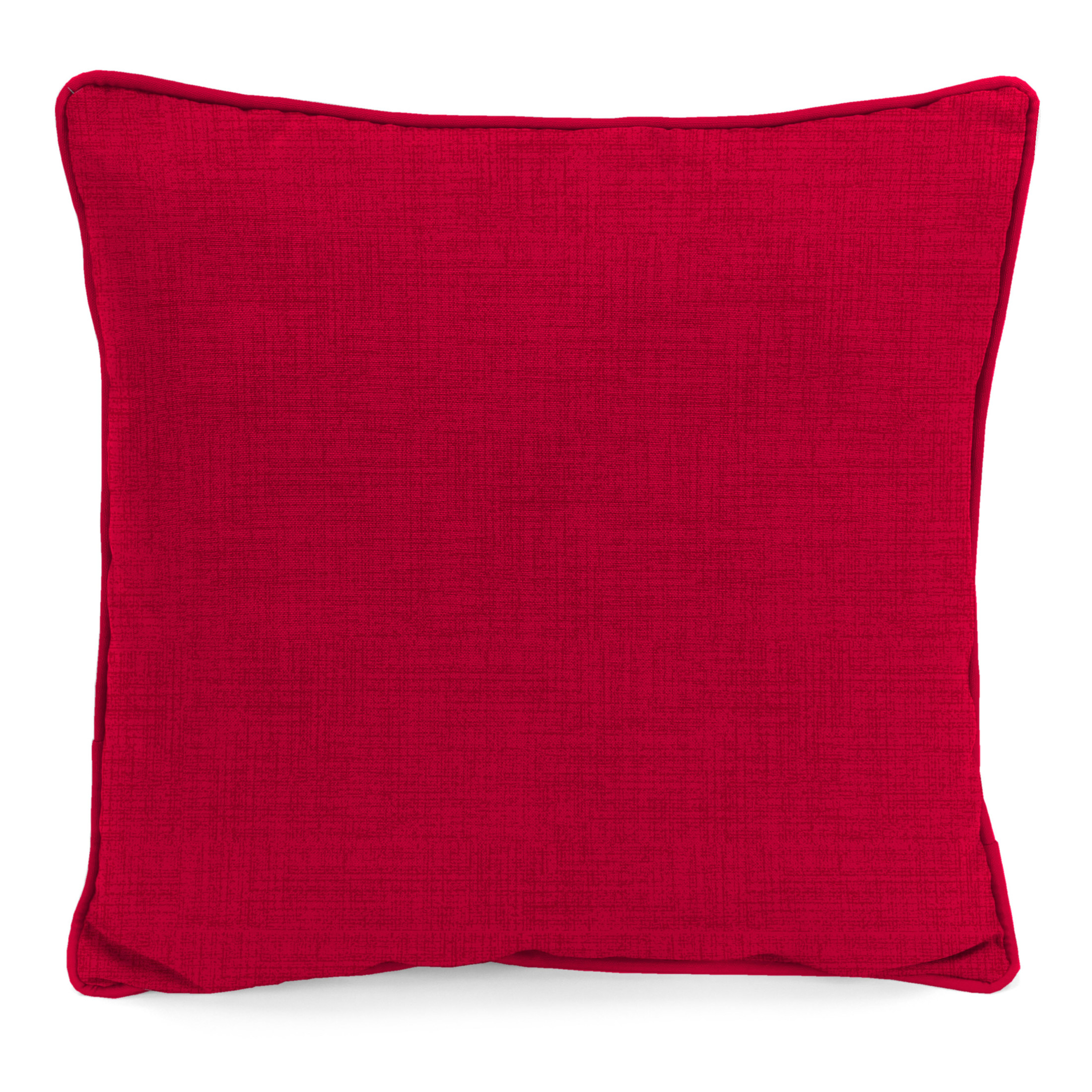 Jordan Manufacturing 16" x 16" Celosia Red Crosshatch Square Outdoor Throw Pillow with Welt