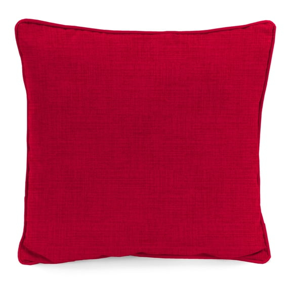 Jordan Manufacturing 16" x 16" Celosia Red Crosshatch Square Outdoor Throw Pillow with Welt