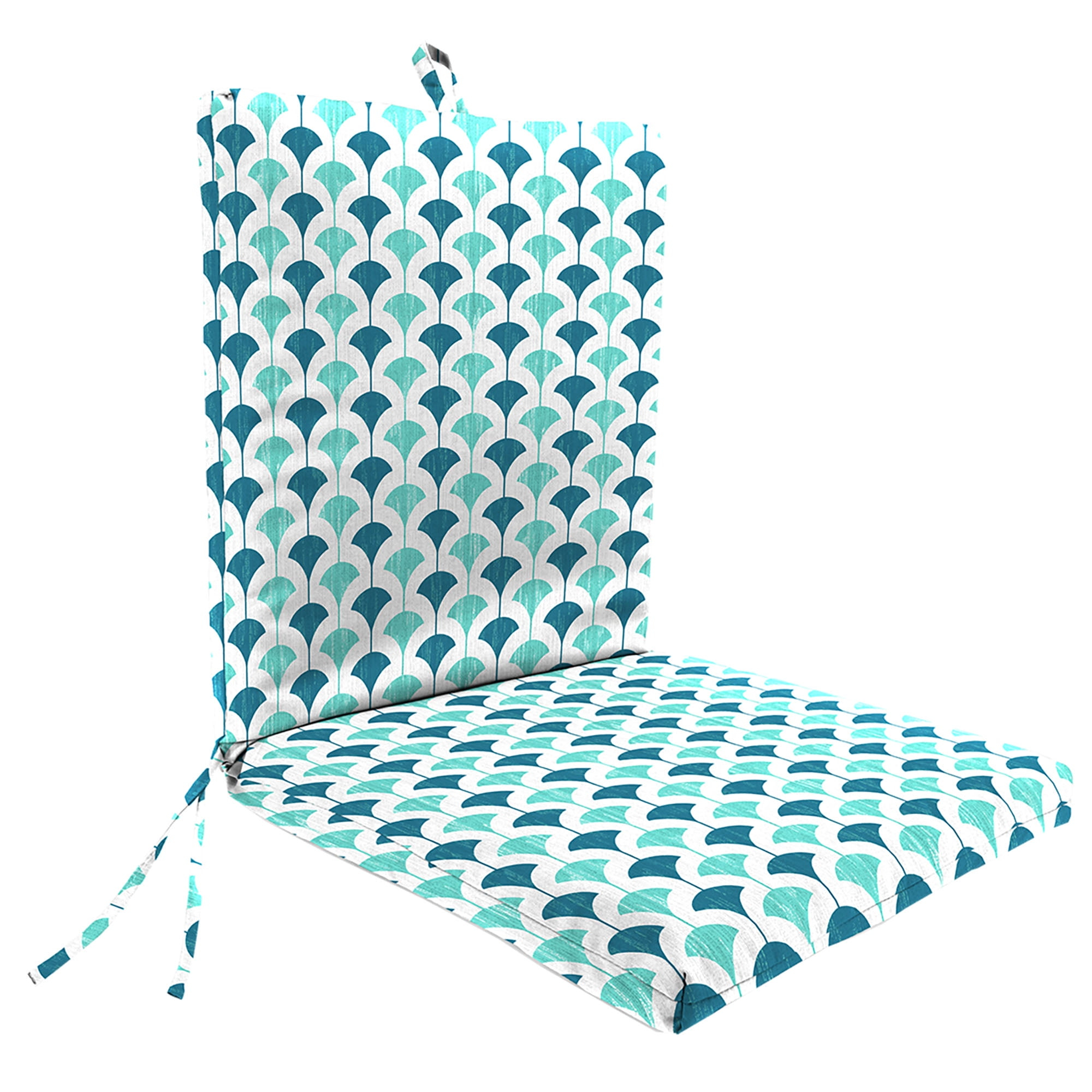 Jordan Manufacturing 44" x 21" Rectangular Outdoor Chair Cushion with Ties and Hanger Loop