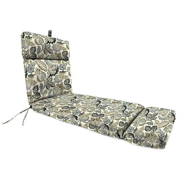 Jordan Manufacturing 72" x 22" Dailey Pewter Multicolor Paisley Rectangular Outdoor Chaise Lounge Cushion with Ties and Hanger Loop
