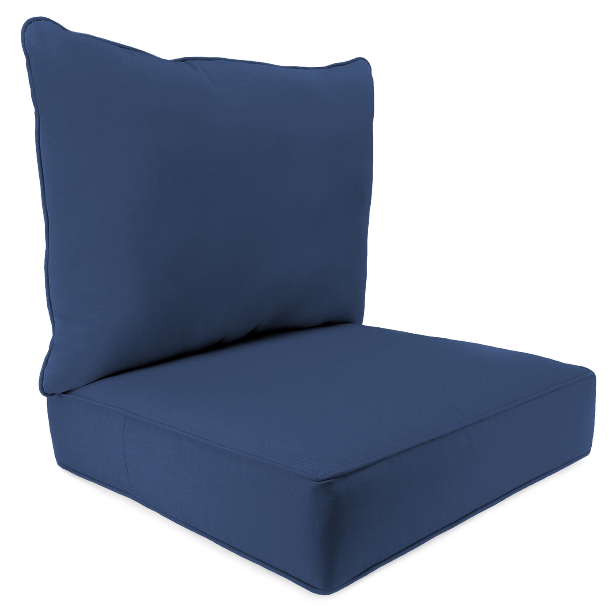 Jordan Manufacturing Sunbrella 46.5" x 24" Canvas Navy Solid Rectangular Outdoor Deep Seat Chair Cushion Set with Welt