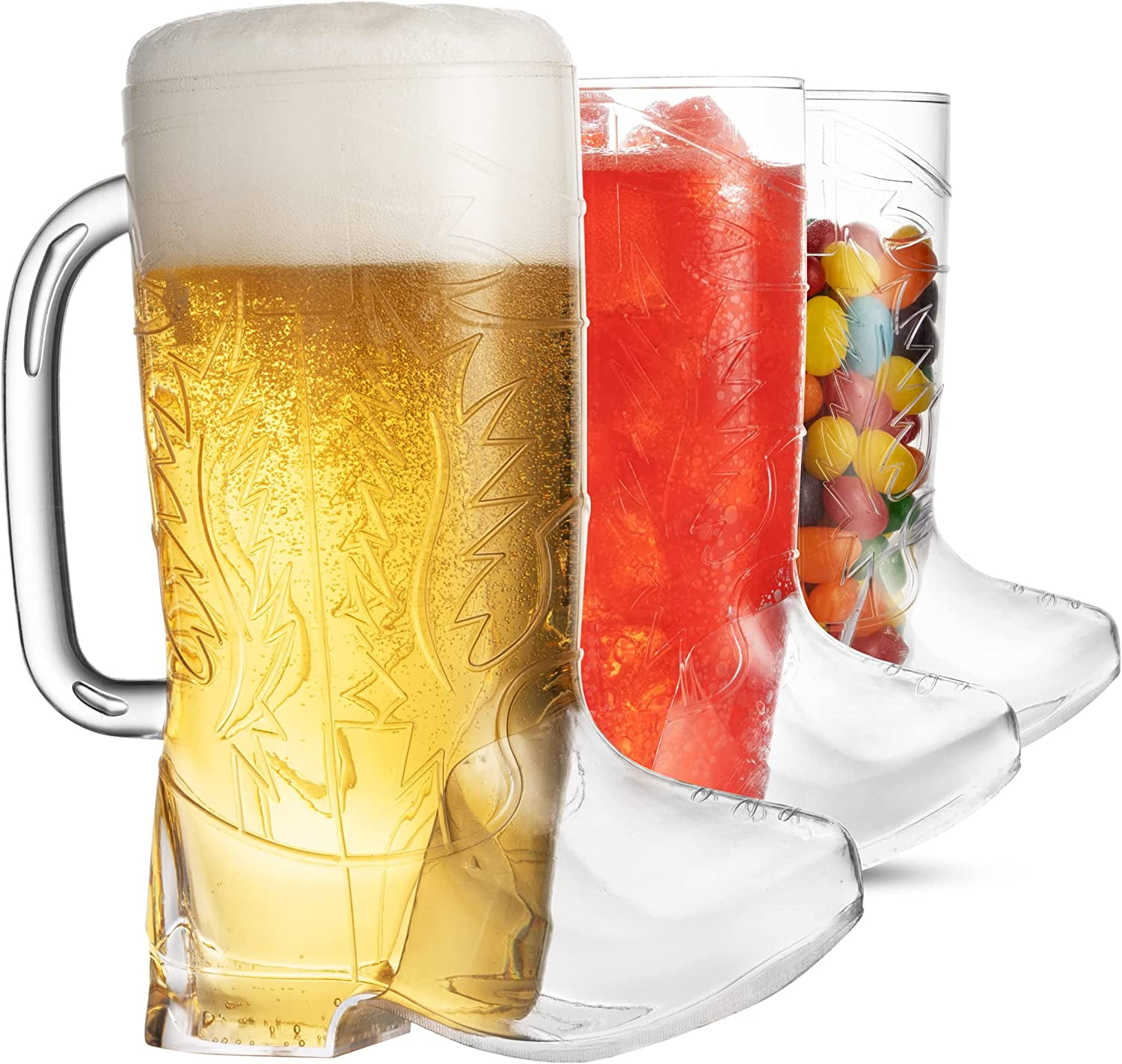 JoyServe 17 Oz Cowboy Boot Mug with Handle Western Themed Cup Party Decorations, 6-Pack