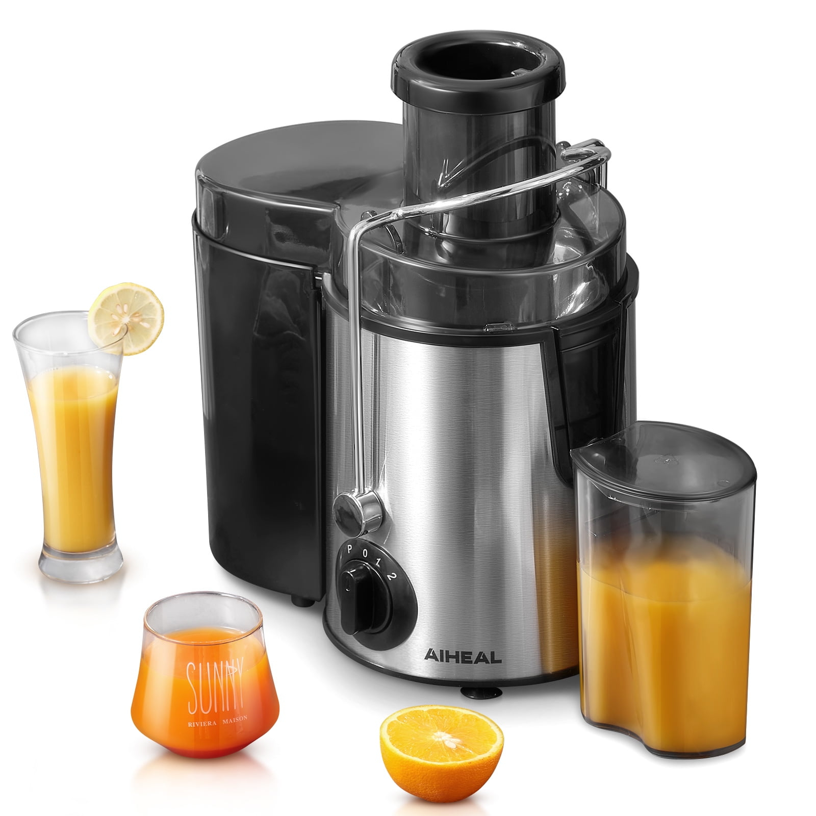 Aiheal Juicer Machines Upgraded 400W Motor,Cleaning Brush and Recipe Included with 3 Speed Control