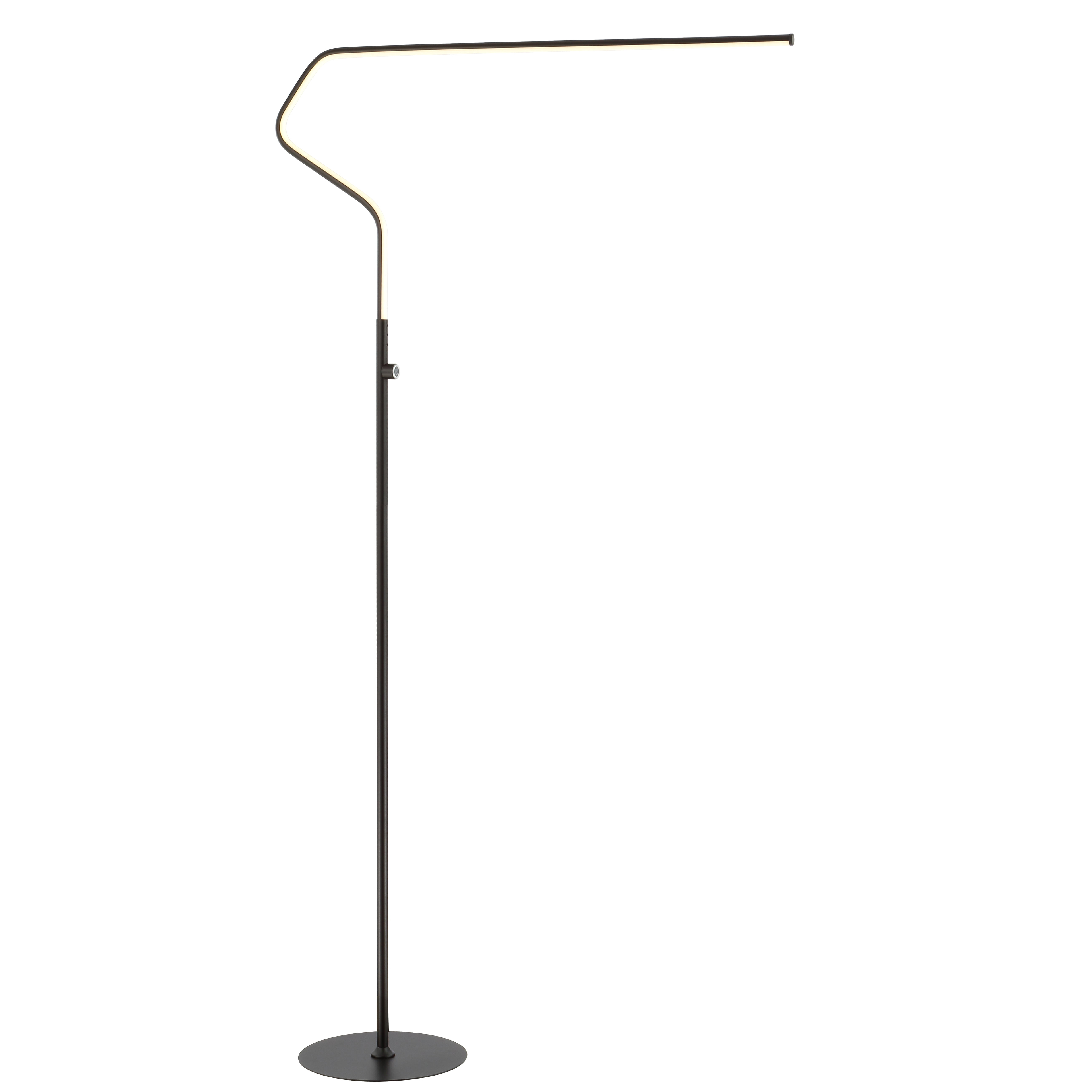 JONATHAN Y JYL7020B Julian 65.25" Integrated LED Metal Floor Lamp, Minimalistic, Modern, Contemporary for living room, dinning room, bedroom, office, Black
