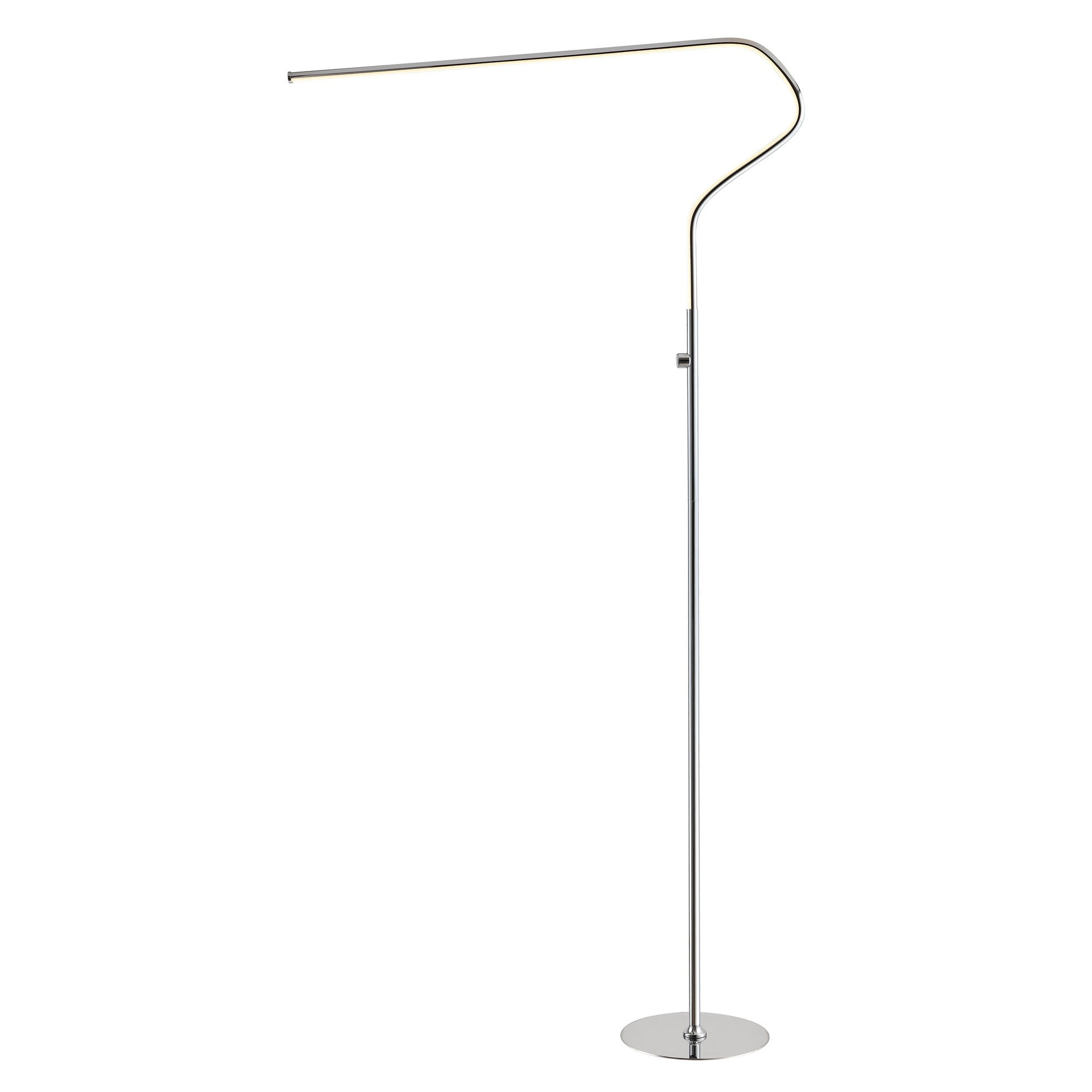 JONATHAN Y JYL7020A Julian 65.25" Integrated LED Metal Floor Lamp, Minimalistic, Modern, Contemporary for living room, dinning room, bedroom, office, Chrome