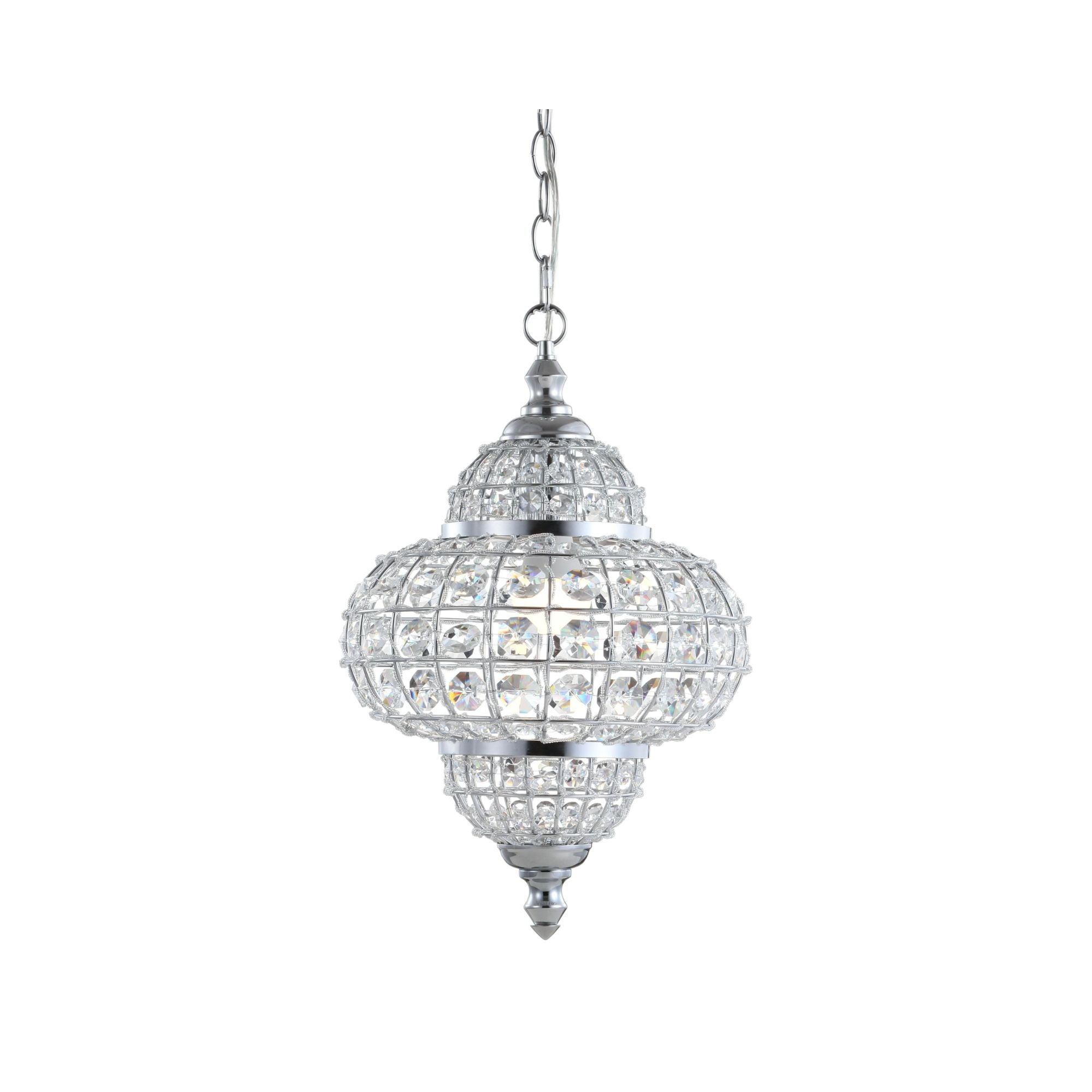 Juliette 12" Crystal/Metal LED Pendant Pendant, Chrome
