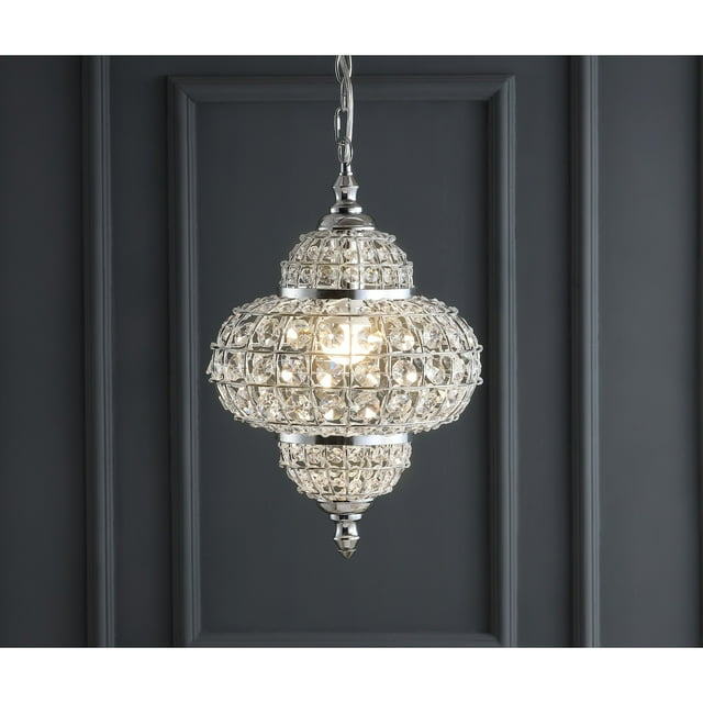 Juliette 12" Crystal/Metal LED Pendant Pendant, Chrome