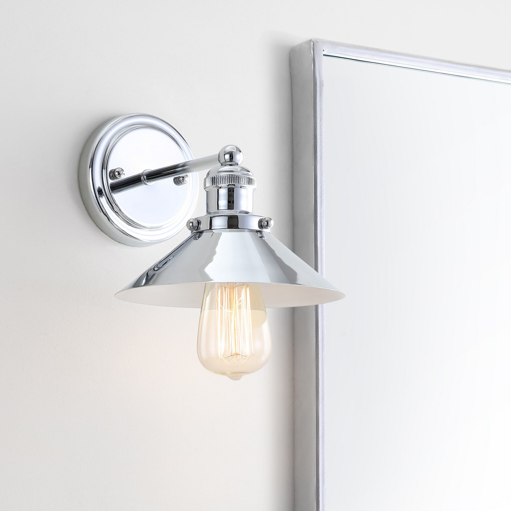 July 7.75" Metal Shade Sconce, Chrome