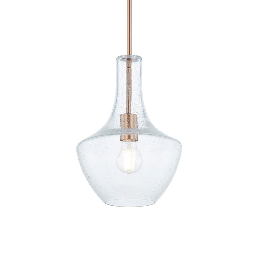 Justice Design Group Fusion - Harlow 1-Light Pendant - Seeded Glass Shade