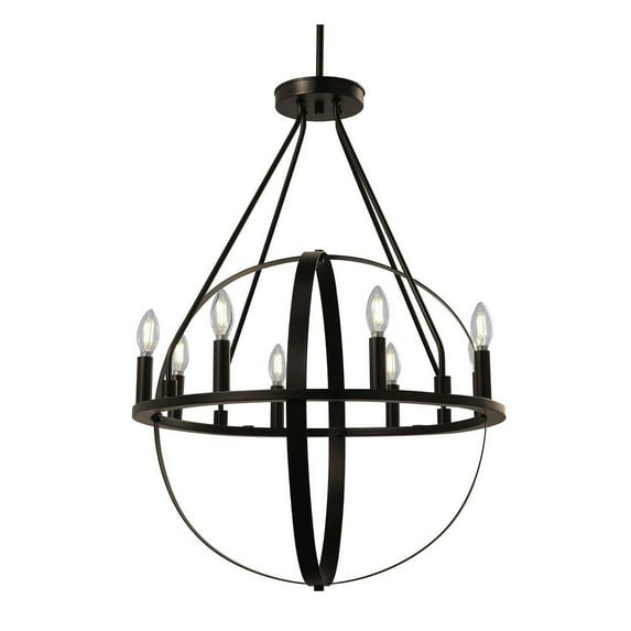 Justice Design Group Nsh-4282 Orbit 8 Light 24" Wide Taper Candle Chandelier - Bronze
