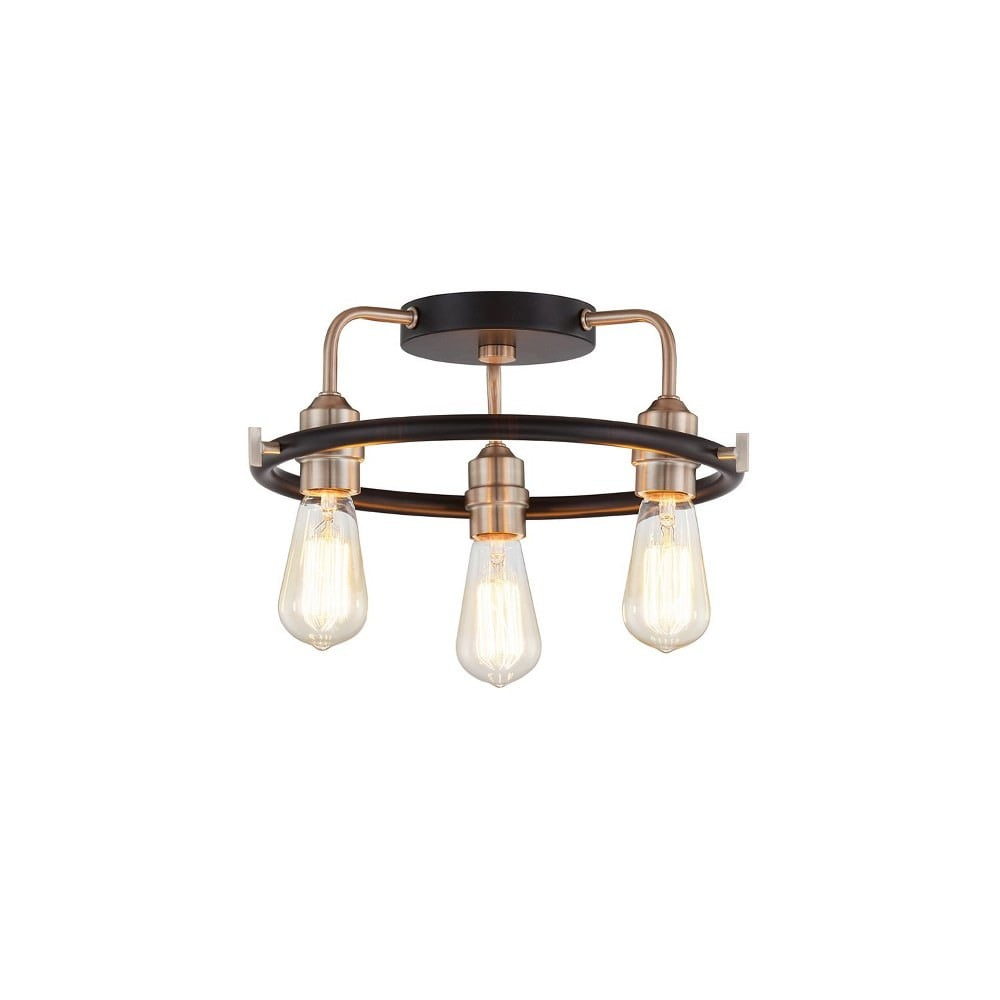 Justice Design Group Nsh-4310 Volta 3 Light 17" Wide Outdoor Semi-Flush Ceiling Fixture -