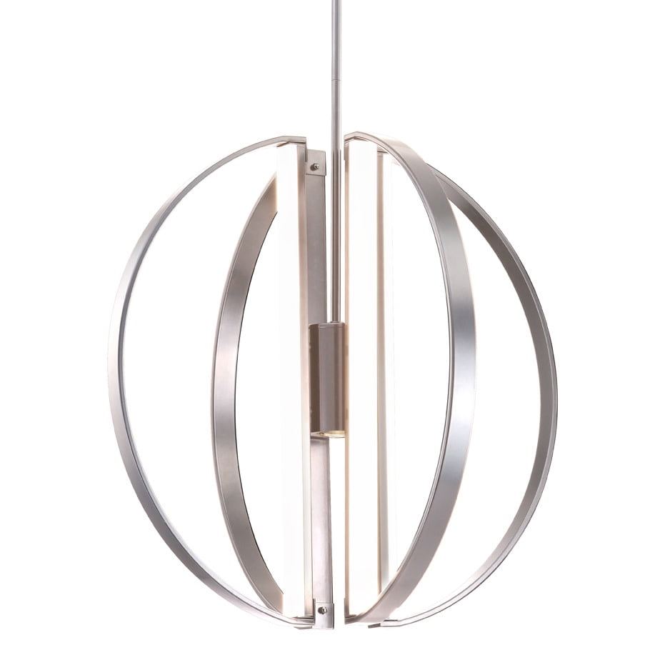 Justice Design NSH-4302-NCKL Liv - 24 Inch 250W 5 LED Chandelier Brushed Nickel  Matte Black Finish