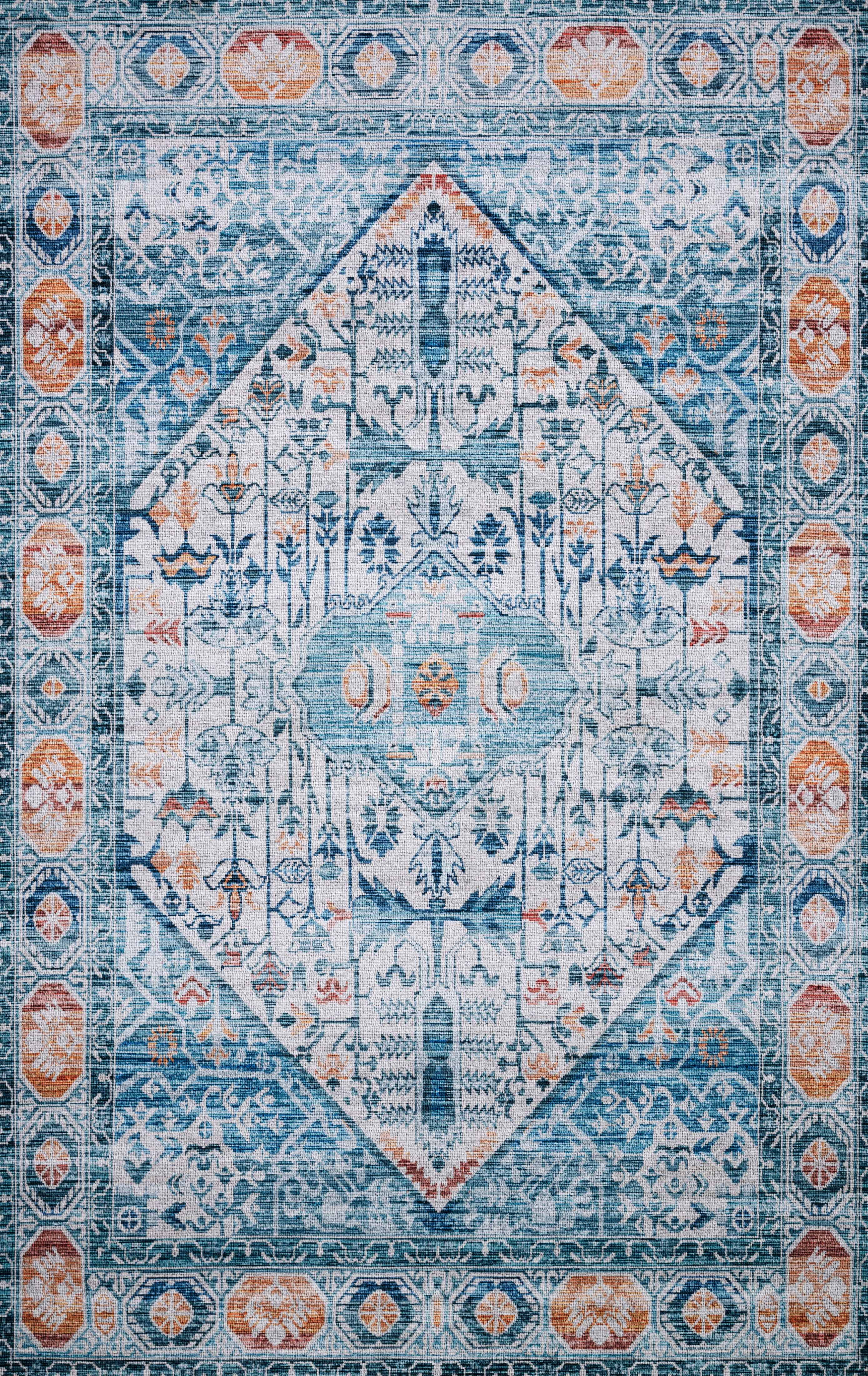 Justina Blakeney x Loloi Cielo Collection Ivory / Sunset TRANSITIONAL Area Rug 3'-0" x 5'-0"