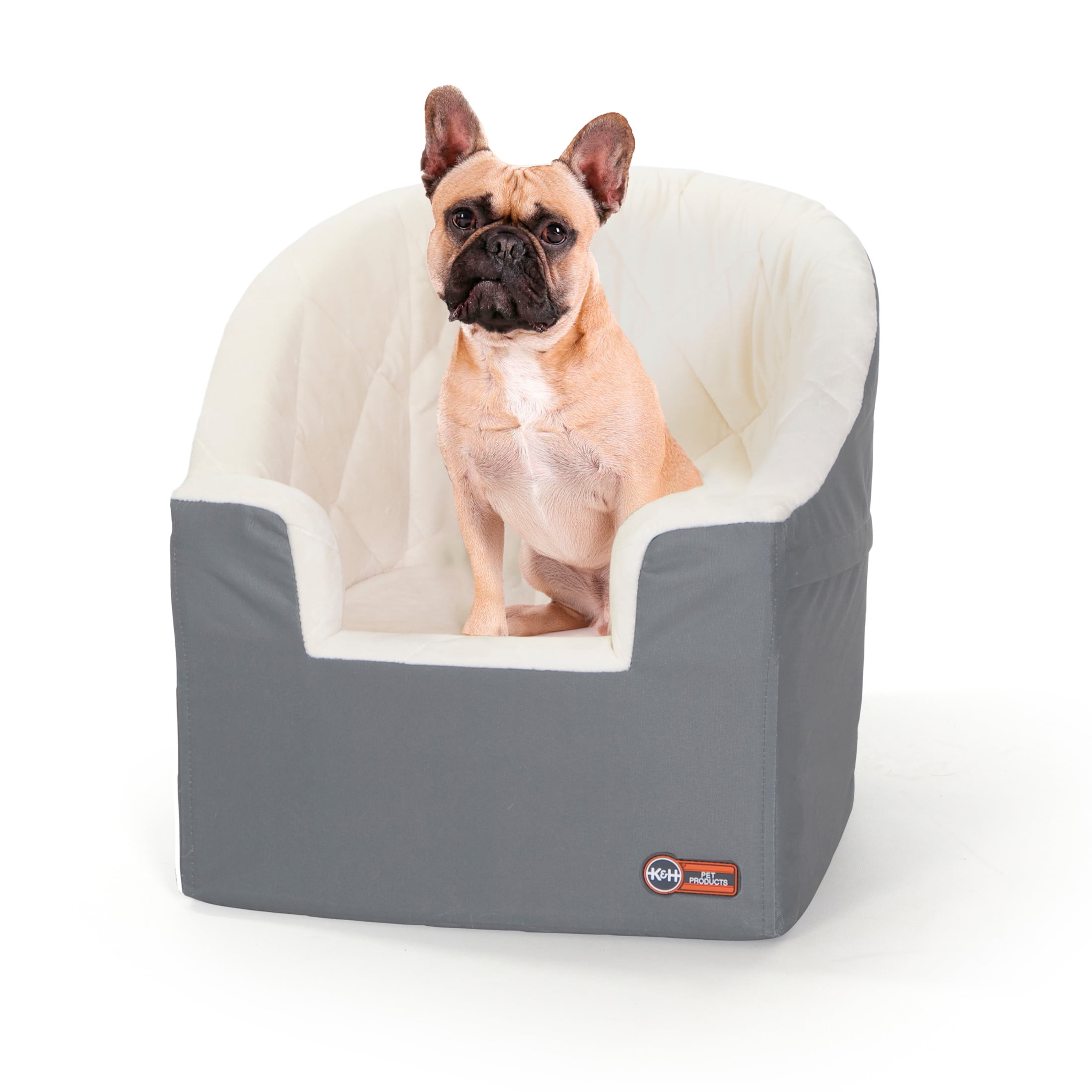 K&H Pet Products Bucket Booster Dog Car Seat Knockdown Gray/Cream Small