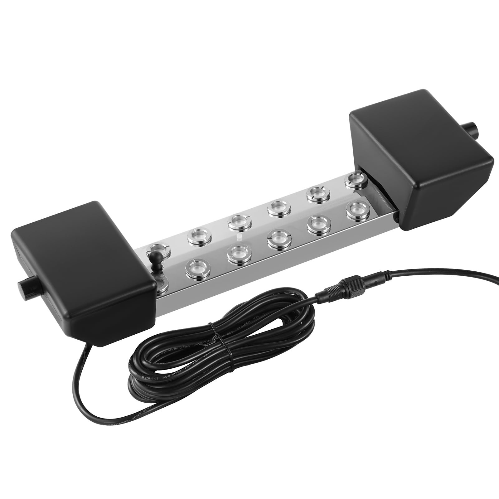 KFFKFF 12-Head Ultrasonic Fog Generator, 9000mL/H Capacity, Accompanied by 300W IP67 Water-Resistant Power Unit, Float, Spare Discs, Ideal for Water Features, Gardens, Greenhouses, Halloween Decor