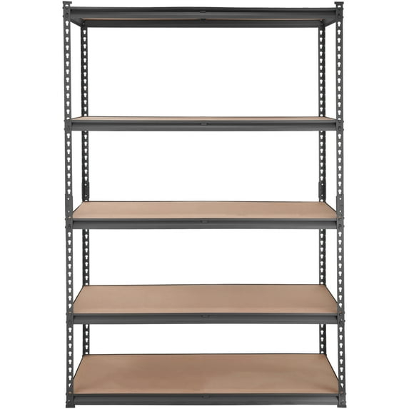 RIEDHOFF Storage Shelving Unit, 5-Tier Adjustable, 2000 lbs Capacity, Heavy Duty Garage Shelves Metal Organizer Utility Rack, Black, 48" L x 24" W x 72" H for Kitchen Pantry Basement Bathroom Laundry