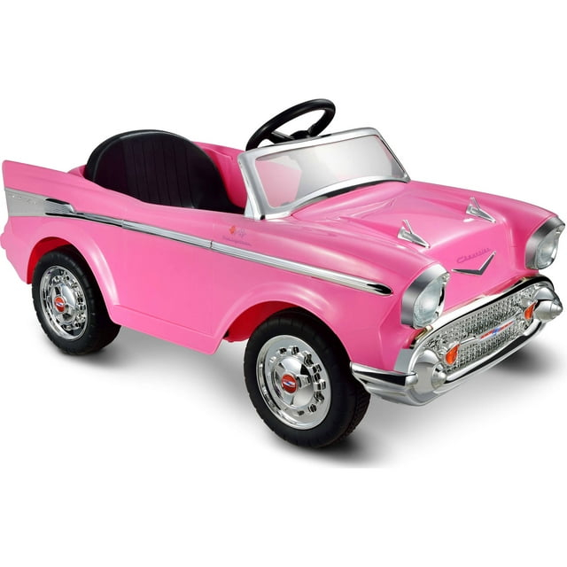 KID MOTORZ Pink Barbie Princess Theme Toy Car, Interactive Pink Chevy Bel Air Ride-on from Movie, Pink Princess Gift for Girls, Birthday Ideas for Ages 3 and Up Toddlers Girls