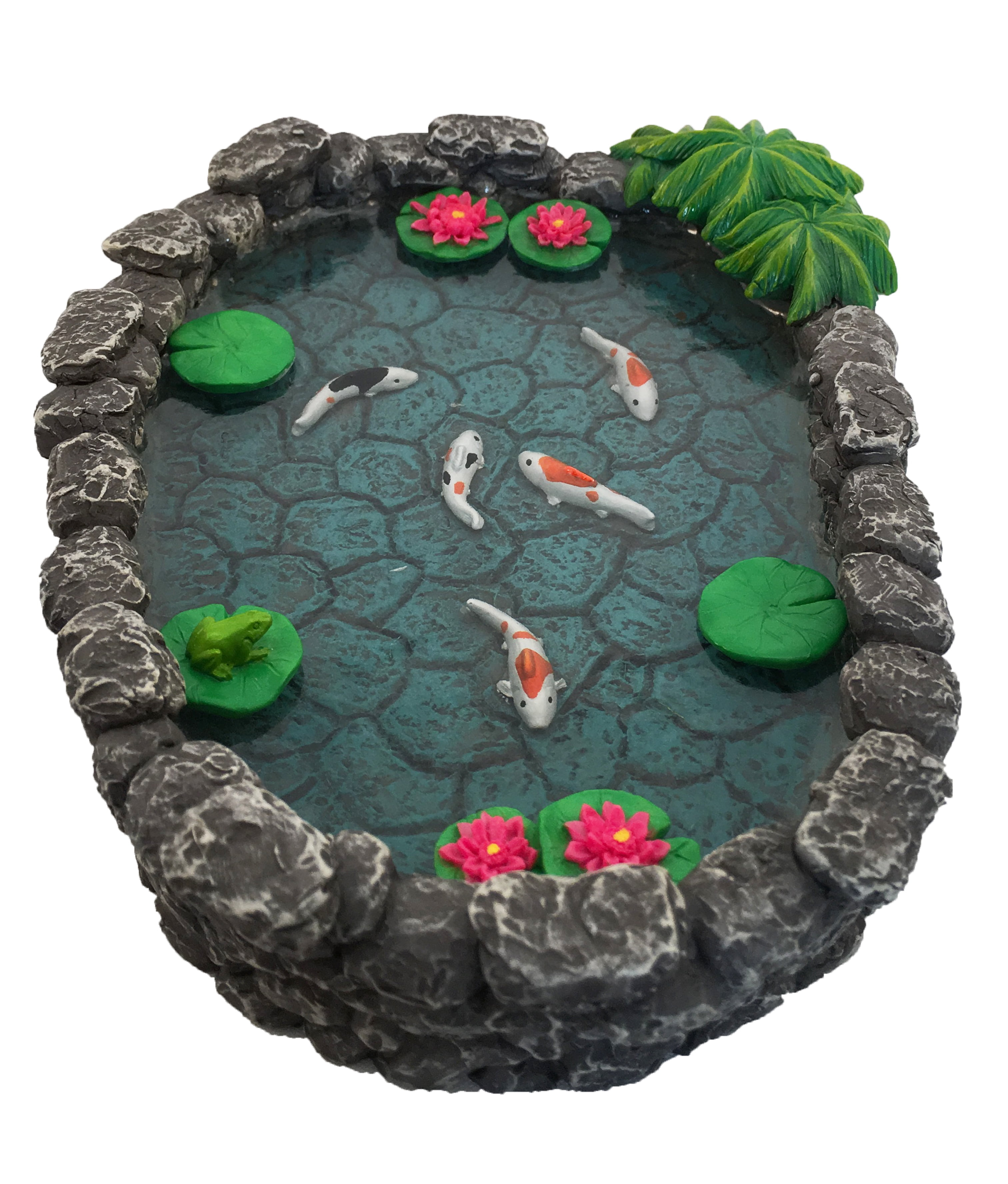 KOI Miniature Pond -  Koi Pond for a Fairy Garden.  A Miniature Pond for a Miniature Fairy Garden and Enchanted Garden Accessories by GlitZGlam