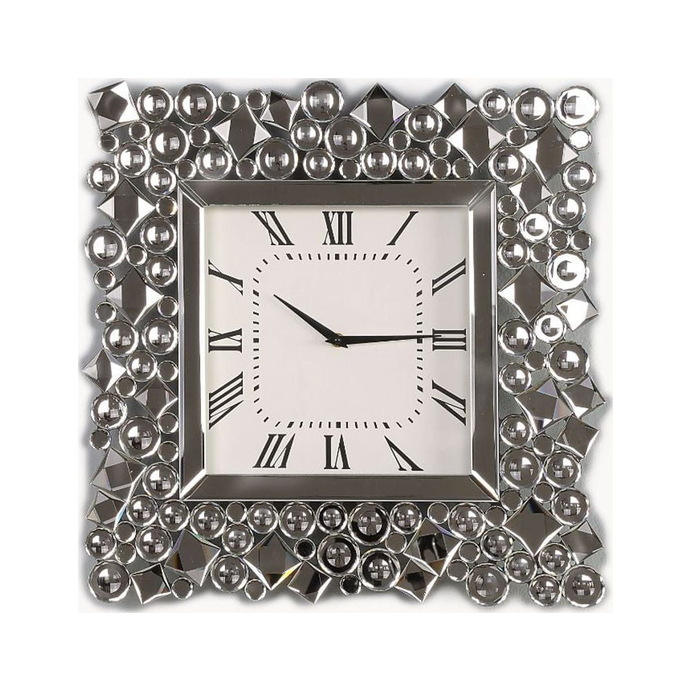 ACME Furniture  19 x 2 x 19 in. Kachina Wall Clock, Mirrored & Faux Gems
