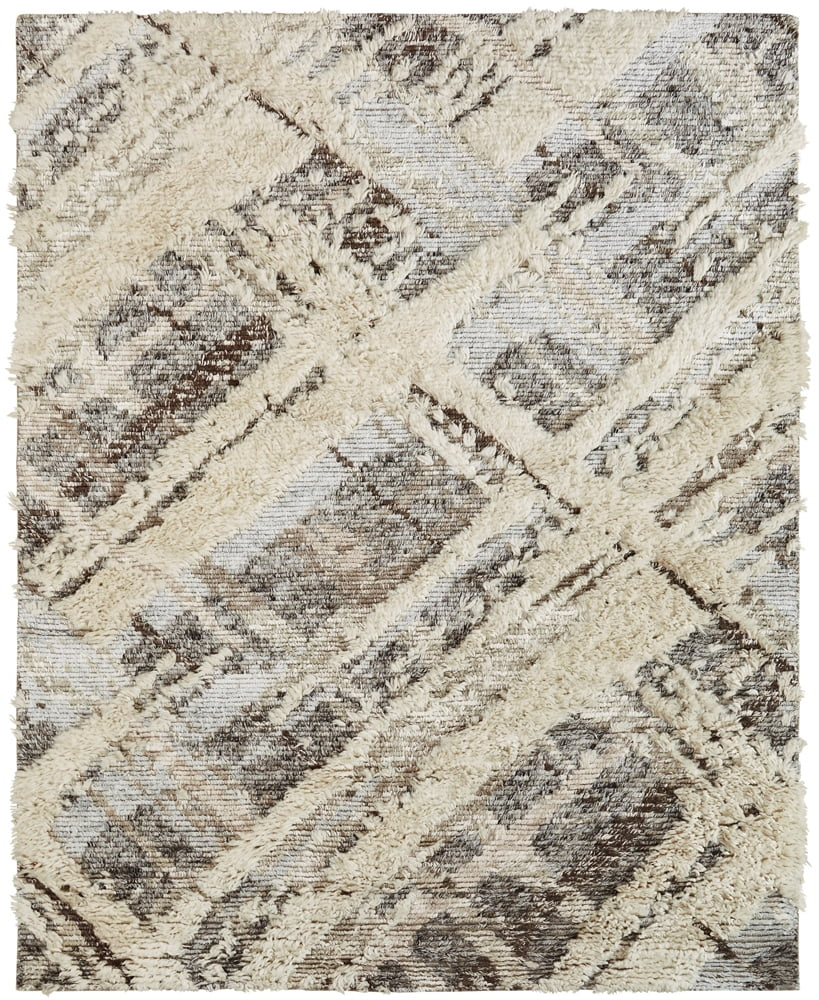 Kalaty Polaris Area Rug PO-016 Parchment/Greys Scratches Faded 2' 6" x 10' Rectangle