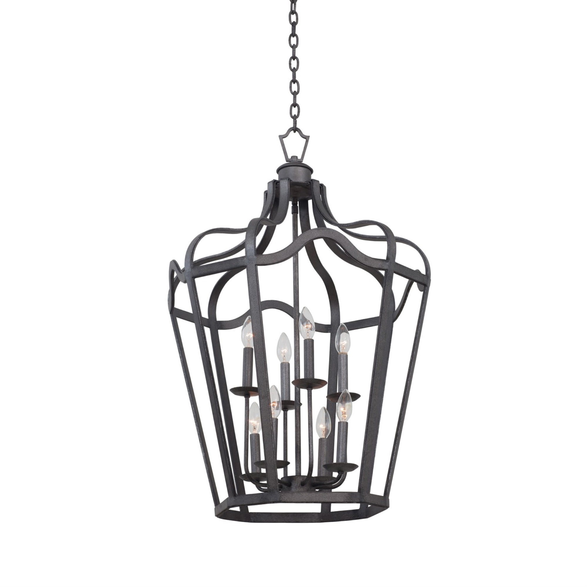 Livingston 6 - Light Iron Dimmable Lantern Geometric Chandelier