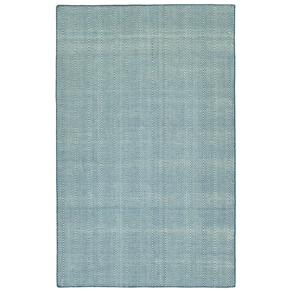 Kaleen Ziggy Collection 2' x 3' Blue Chevron Outdoor Rug