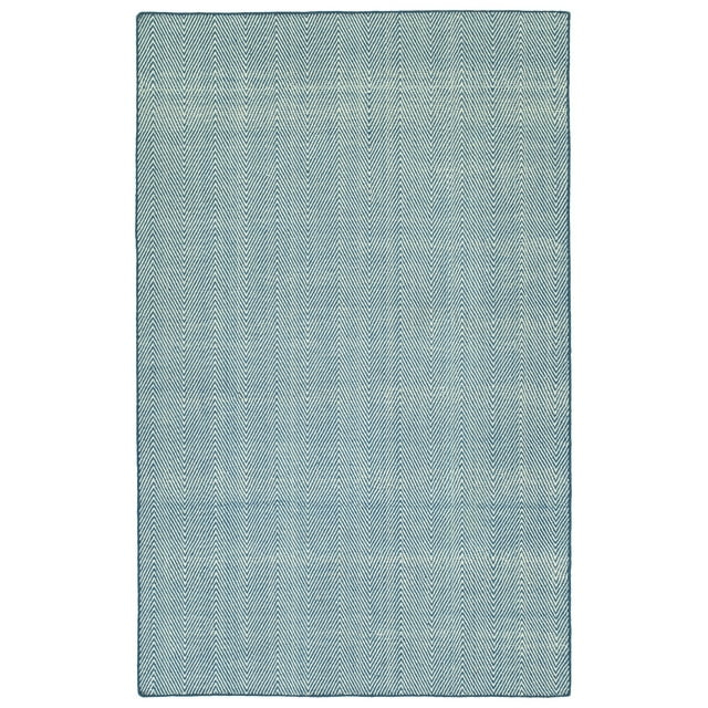 Kaleen Ziggy Collection 2' x 3' Blue Chevron Outdoor Rug