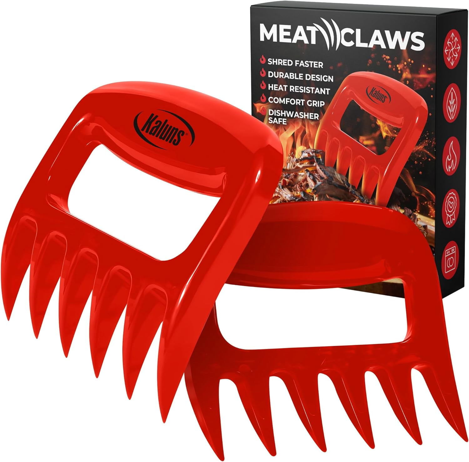 Kaluns Meat Claws Chicken Shredder Tool Kitchen Gadget BBQ Accessories, Red