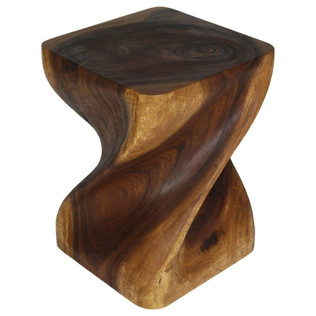 Haussmann® Original Wood Twist Stool 14 X 14 X 20 In High Walnut Oil