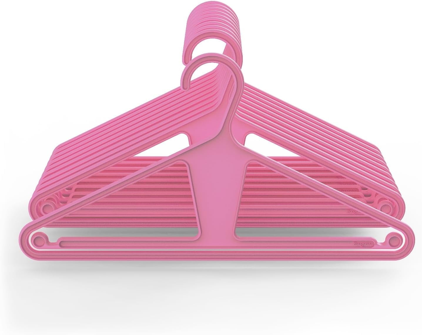 Kangaroo™ 100% Recycled High-Strength Clothing Hanger, Pants, Shirt, Jacket - Patented (Pinkity 30-Pack)