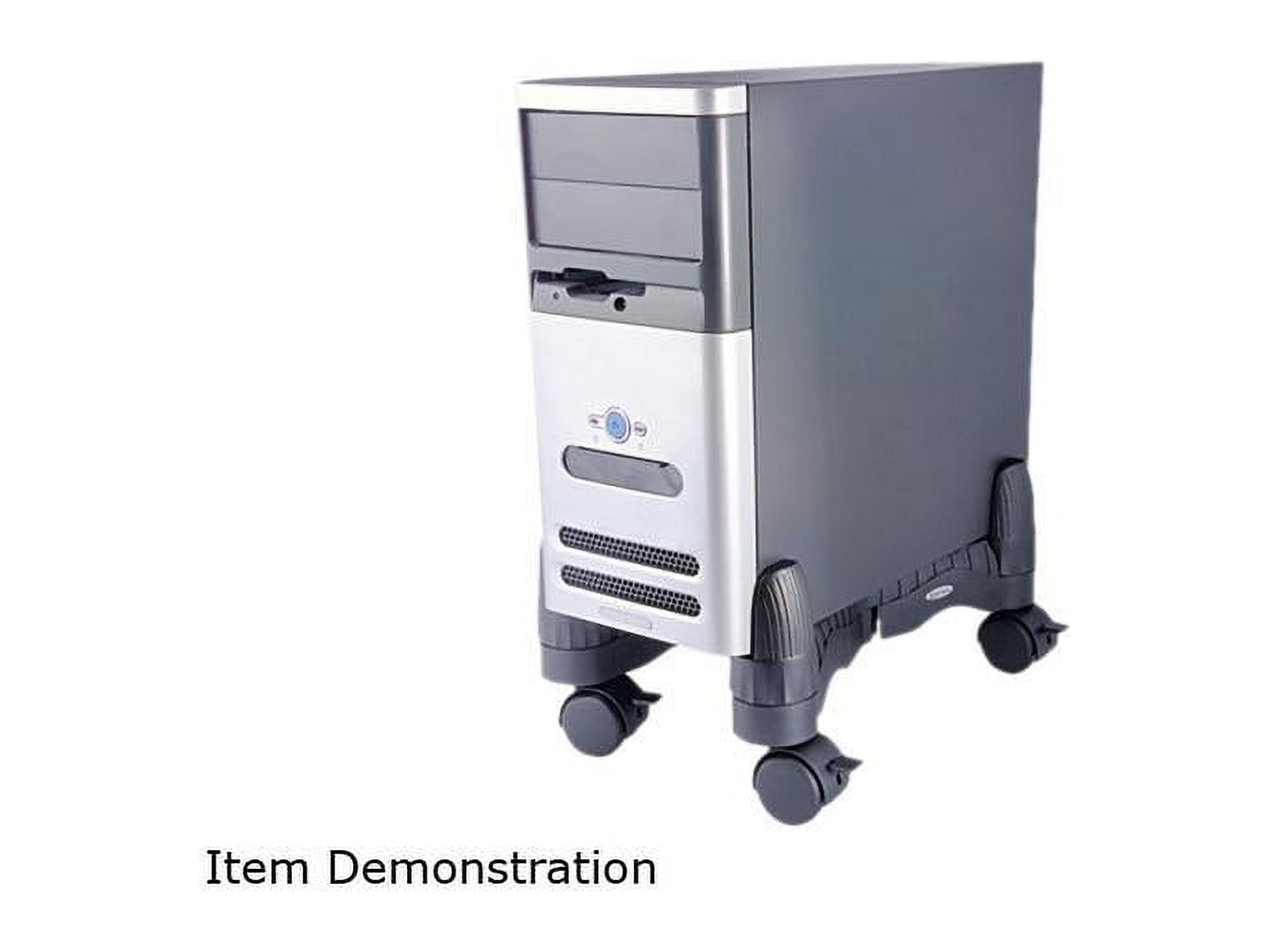 Kantek Mobile Computer CPU Stand, with Adjustable Width and Locking Casters, Black