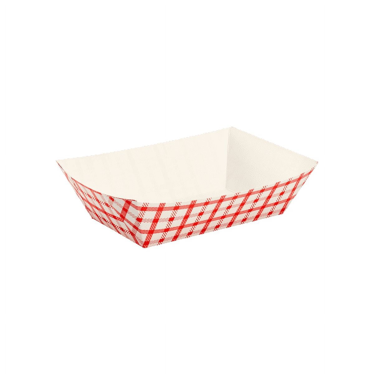 Karat [3 lb - 500 Pack] Paper Food Boat, White and Red Nacho Tray (FP-FT300G)